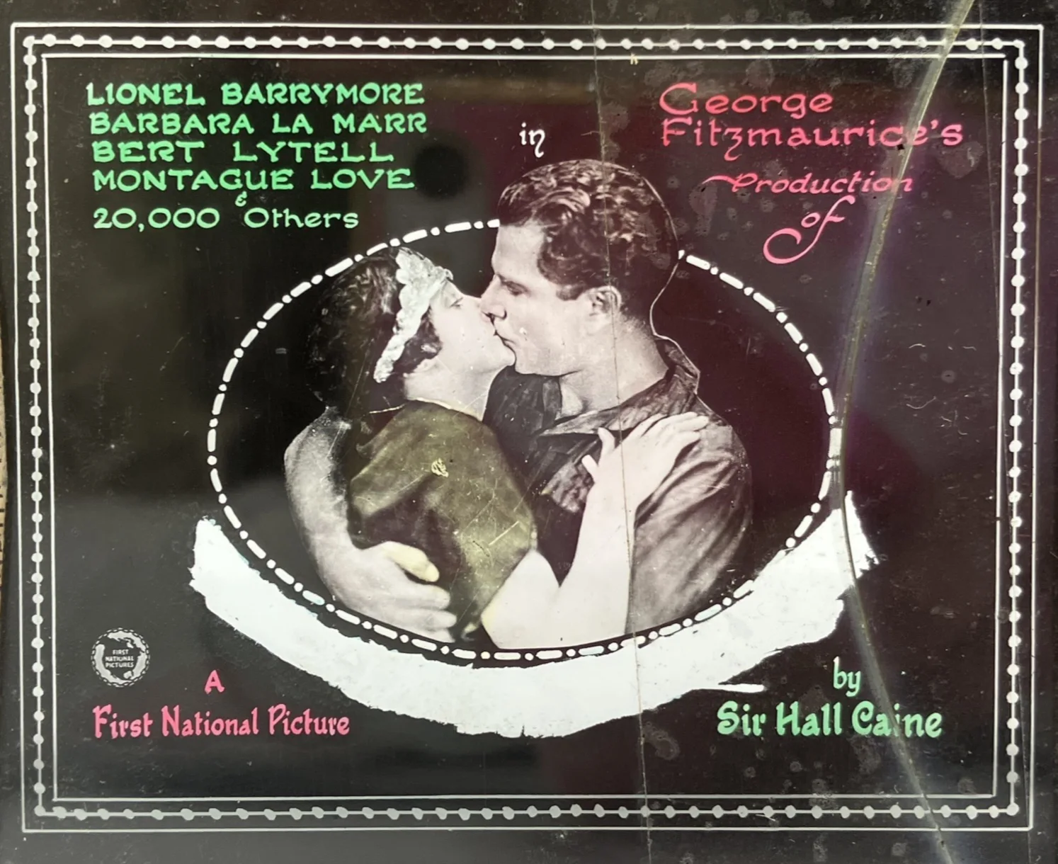c1923 Magic Lantern Slide Film Advert The Eternal City George Fitzmaurice’s, изображение 2