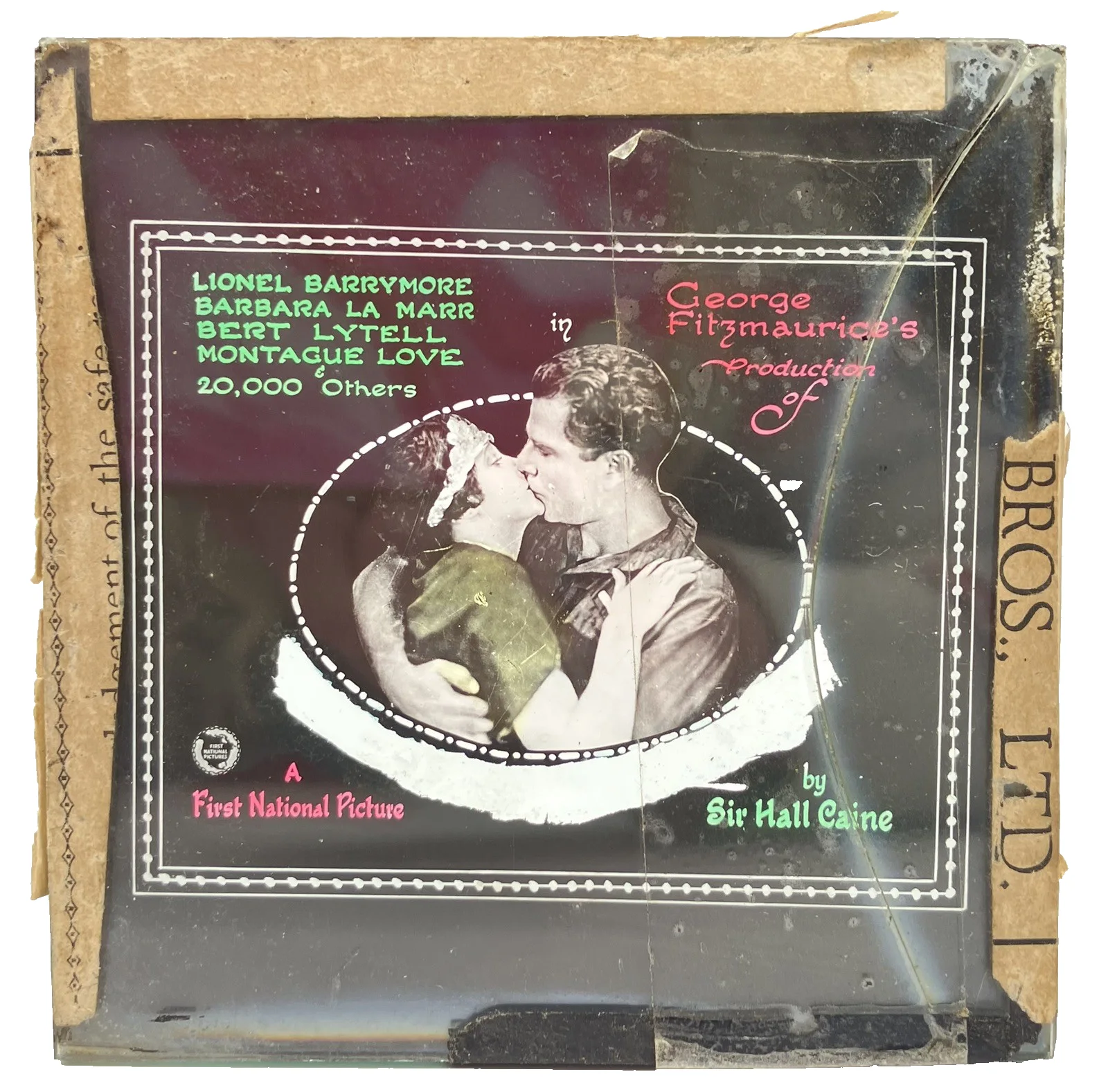 c1923 Magic Lantern Slide Film Advert The Eternal City George Fitzmaurice’s, изображение 3