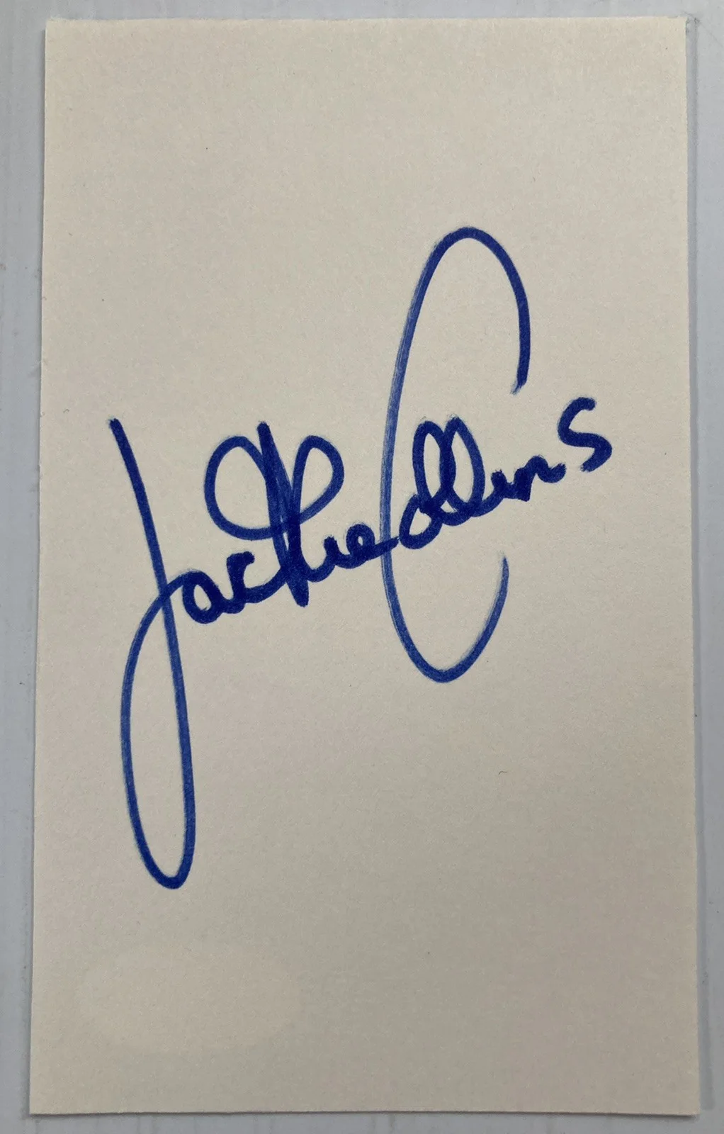 Jackie Collins — Hollywood Wives Author Jackie Collins Signed Autograph 3x5 Cut - JSA - FREE S&H!, image 2
