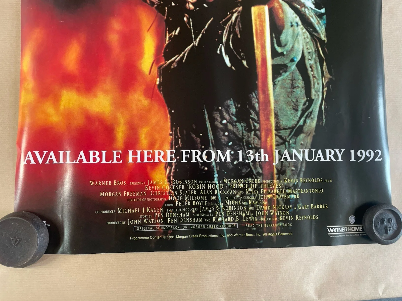 Vintage Robin Hood Prince Of Thieves Movie Advertising Poster. Kevin Costner, изображение 4