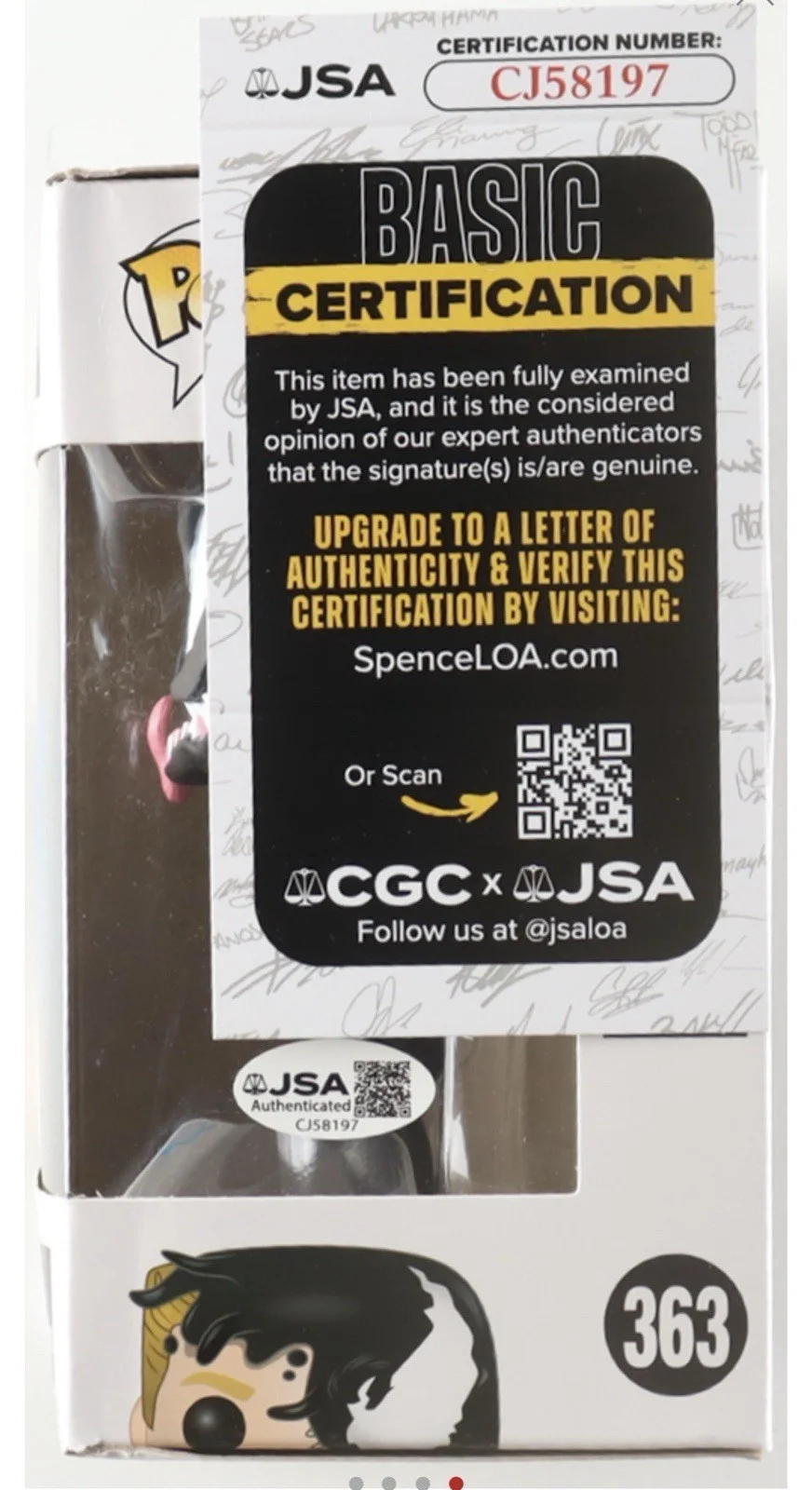 Tom Hardy — Tom Hardy Signed "Venom" Venom #363 Funko Pop! Vinyl Figure (JSA), изображение 3