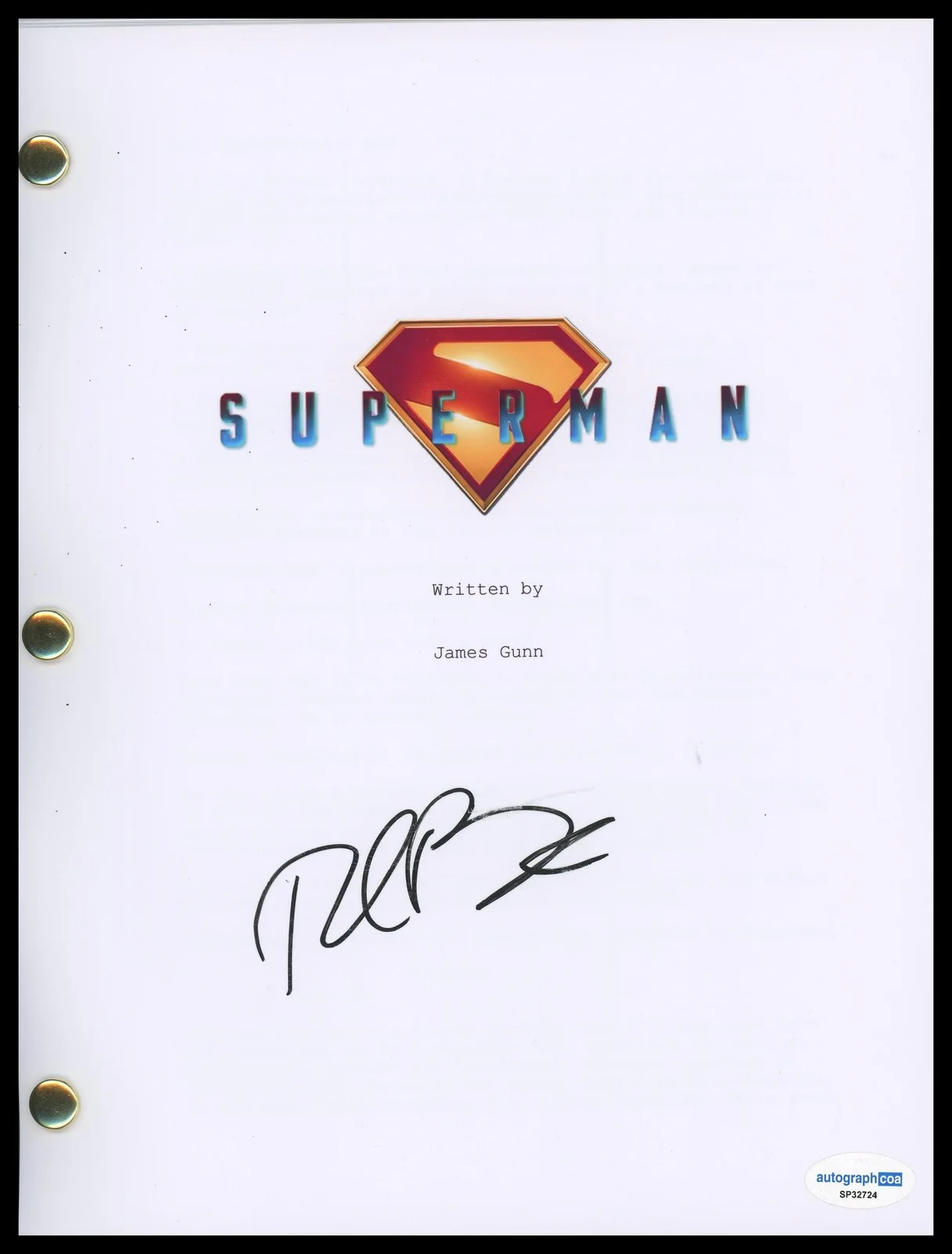 Rachel Brosnahan — Rachel Brosnahan "Superman" AUTOGRAPH Signed 'Lois Lane' Script Screenplay ACOA
