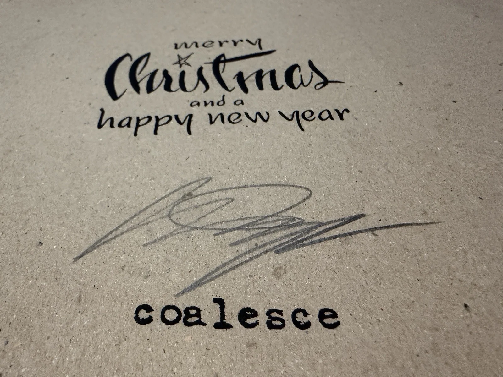 🤘 COALESCE (Band) Rare Autographed 12x12 Christmas Card Hand-Signed Metalcore, изображение 2