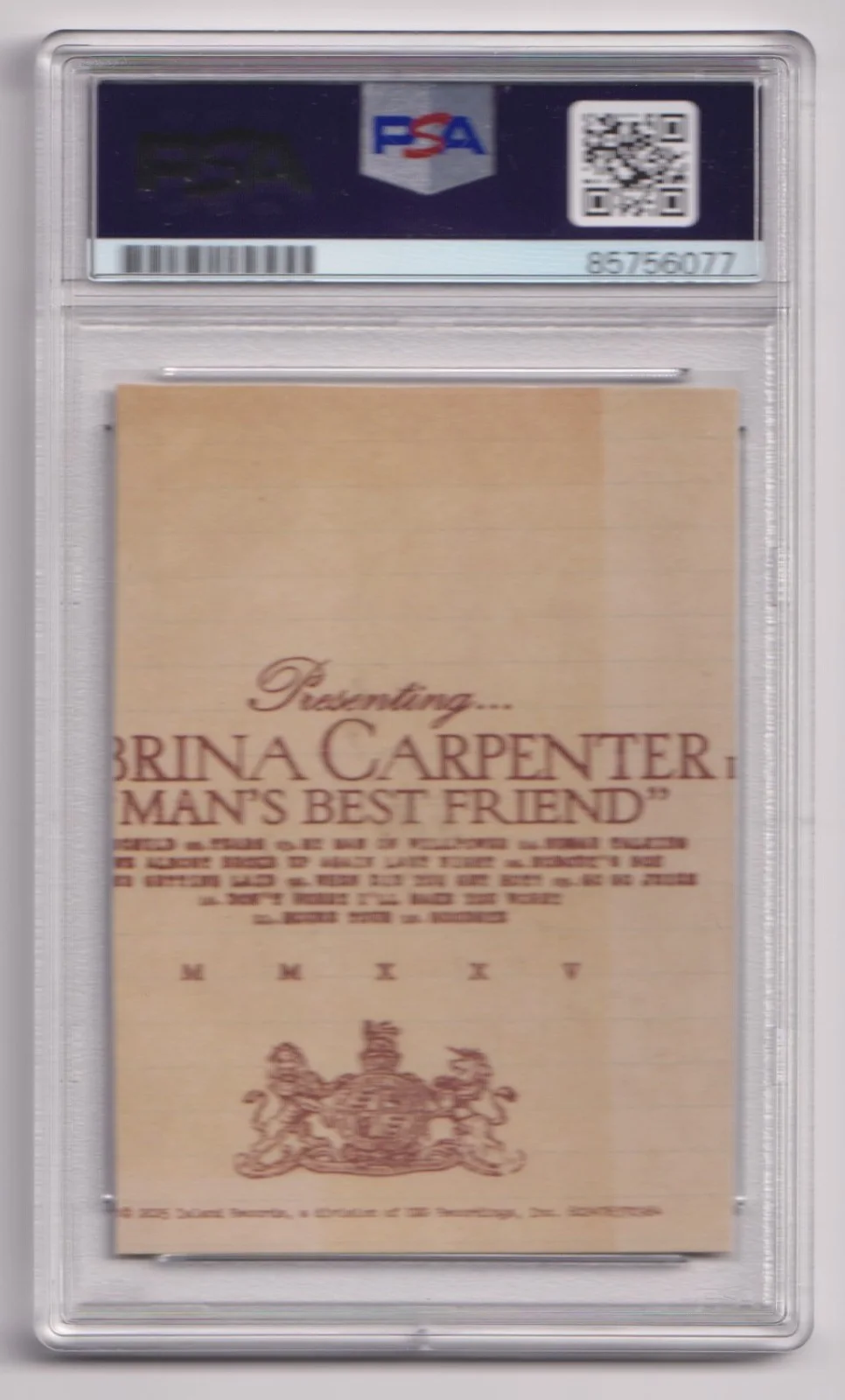 Sabrina Carpenter Signed CD Insert Man's Best Friend PSA/DNA Encapsulated, image 2