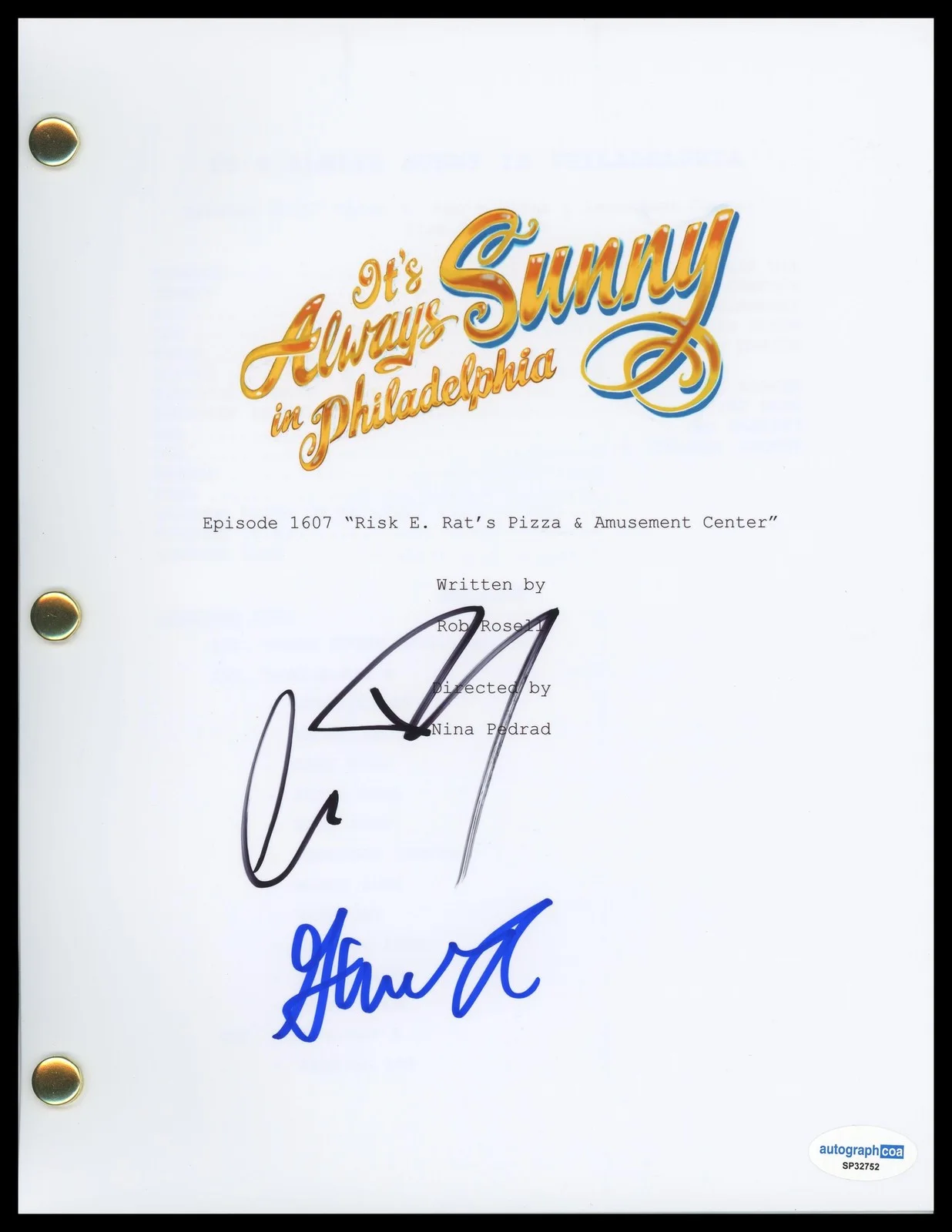 Charlie Day, Glenn Howerton — Charlie Day & Glenn Howerton "It's Always Sunny in Philadelphia" SIGNED Script K