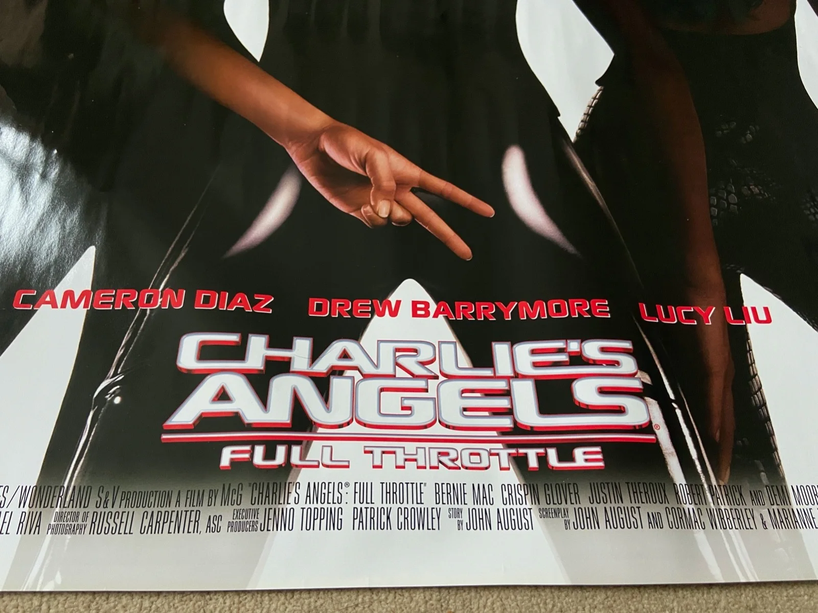 Charlie's Angels Full Throttle Authentic Original Quad Movie Poster Rolled 30x40, image 2