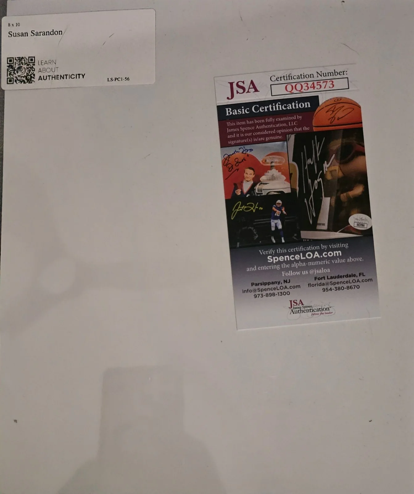Susan Sarandon — Susan Sarandon Signed 8x10 Photo – JSA Certified (QQ34573) – Authentic Autograph, изображение 3