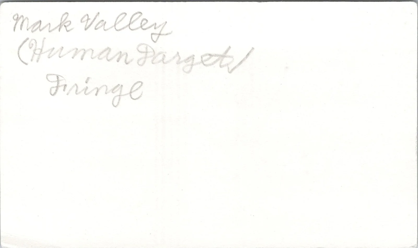 Mark Valley — Mark Valley Signed 3x5 Index Card Human Target Autographed, image 2