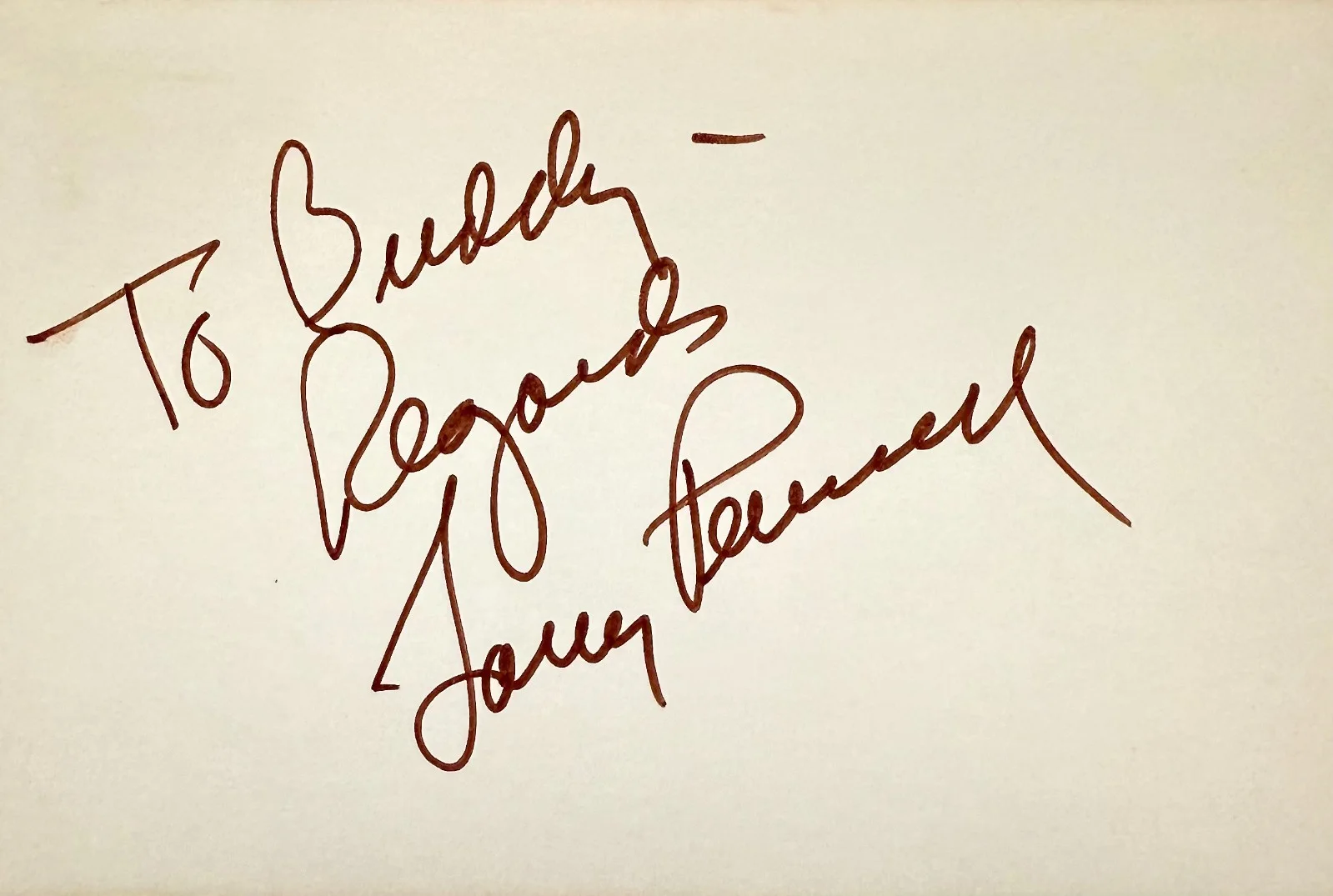 Larry Pennell — LARRY PENNELL Signed Autographed 4x6 INDEX CARD The Beverly Hillbillies RIPCORD, изображение 3