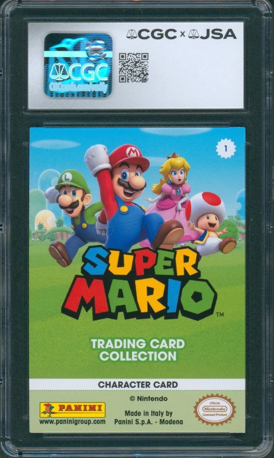 Charles Martinet — Charles Martinet Signed Panini Card Super Mario Gem Mint 10 CGC x JSA SLAB, image 2