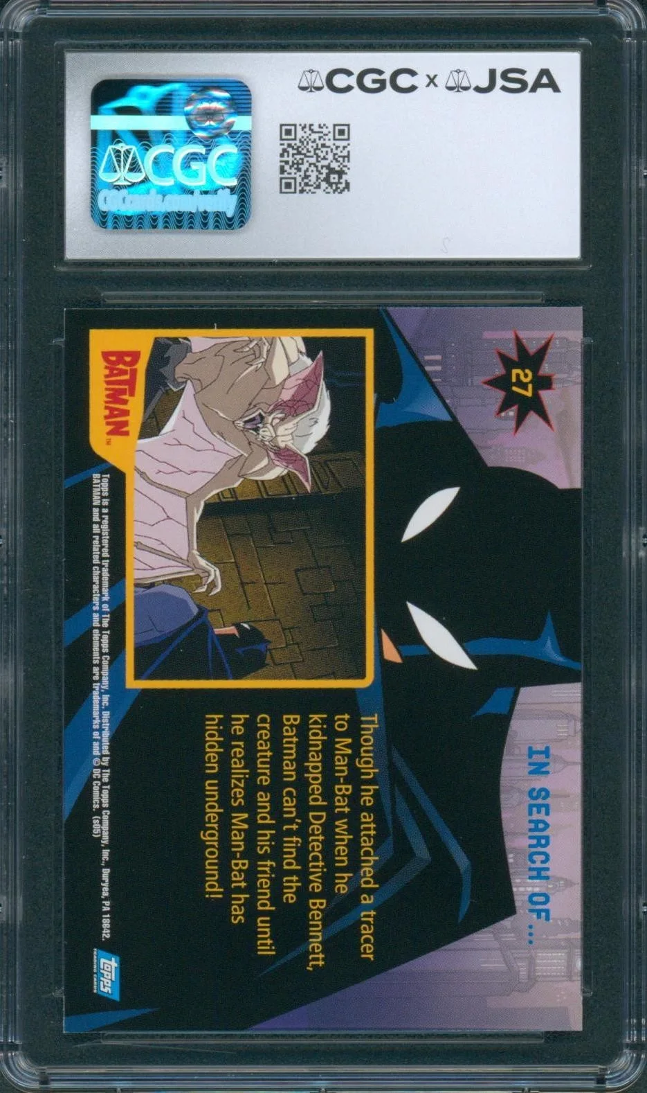 Rino Romano — Rino Romano Signed Card Batman Animated Season One Mint 9 CGC x JSA SLAB, image 2