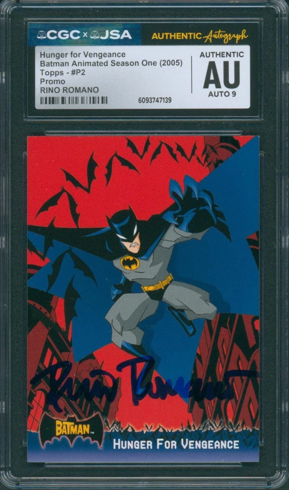 Rino Romano — Rino Romano Signed Card Batman Animated Season One Autograph CGC x JSA SLAB