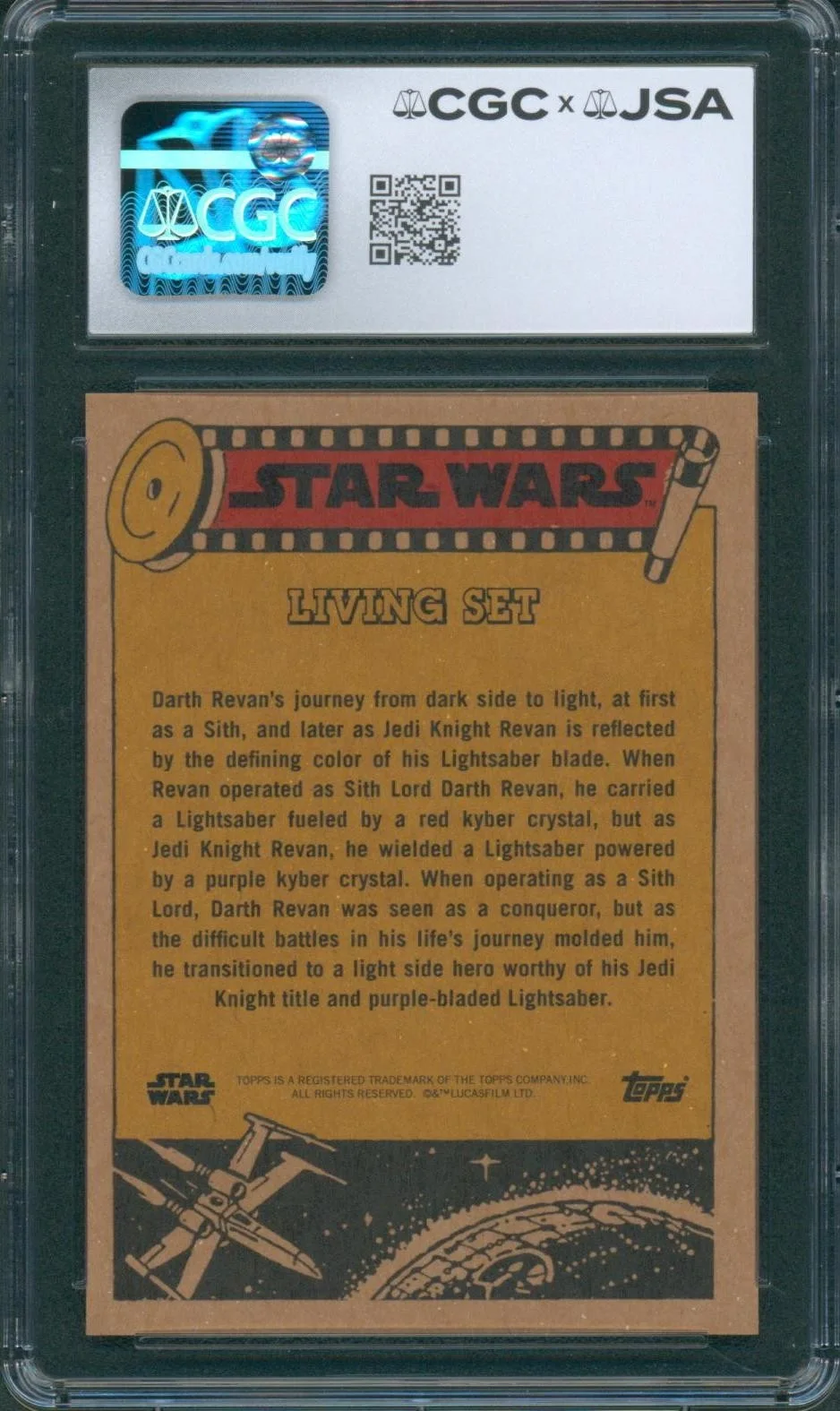 Rino Romano — Rino Romano Signed Card Star Wars Living Set Darth Revan Mint 9 CGC x JSA SLAB, image 2