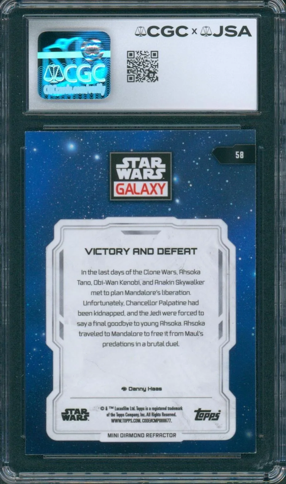 Ashley Eckstein, James Arnold Taylor, Matt Lanter — Ashley Eckstein +2 Signed Card Star Wars Galaxy Chrome Clone Wars CGC x JSA SLAB, image 2