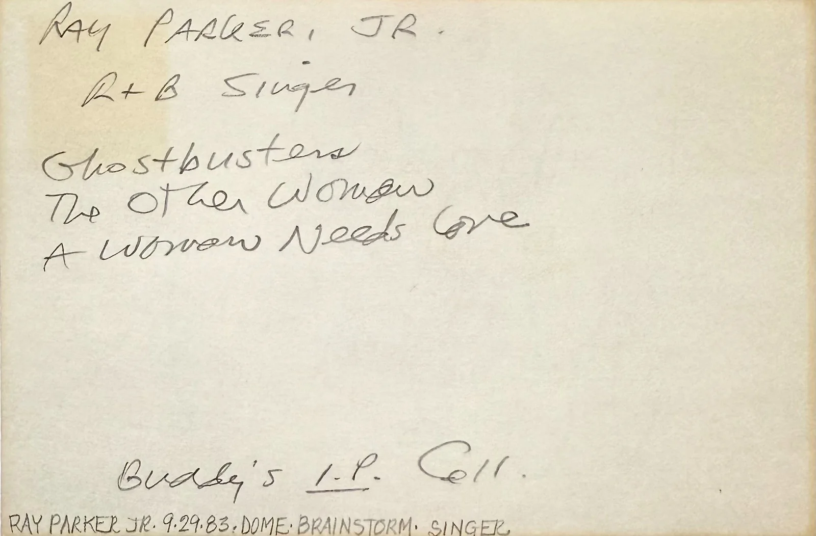 RAY PARKER JR. Signed Autographed 4x6 INDEX CARD Ghostbusters Theme song SINGER, изображение 4