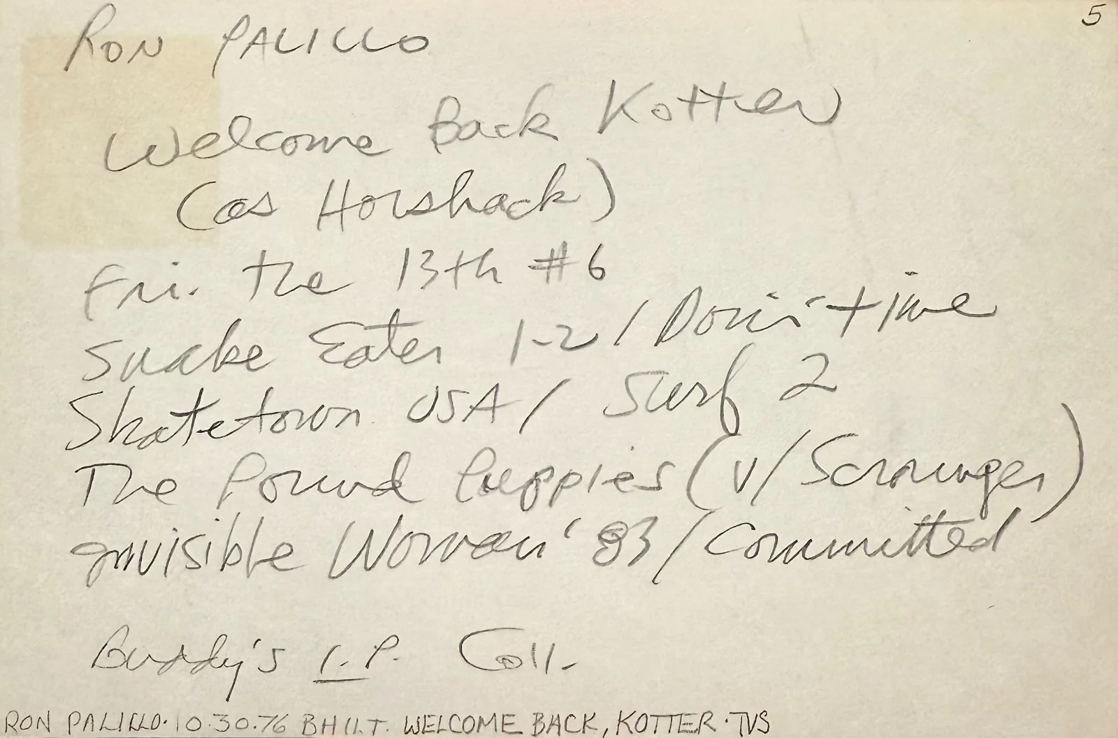 Ron Palillo — RON PALILLO Signed Autographed 4"x 6" INDEX CARD Welcome Back, Kotter Horshack, image 4