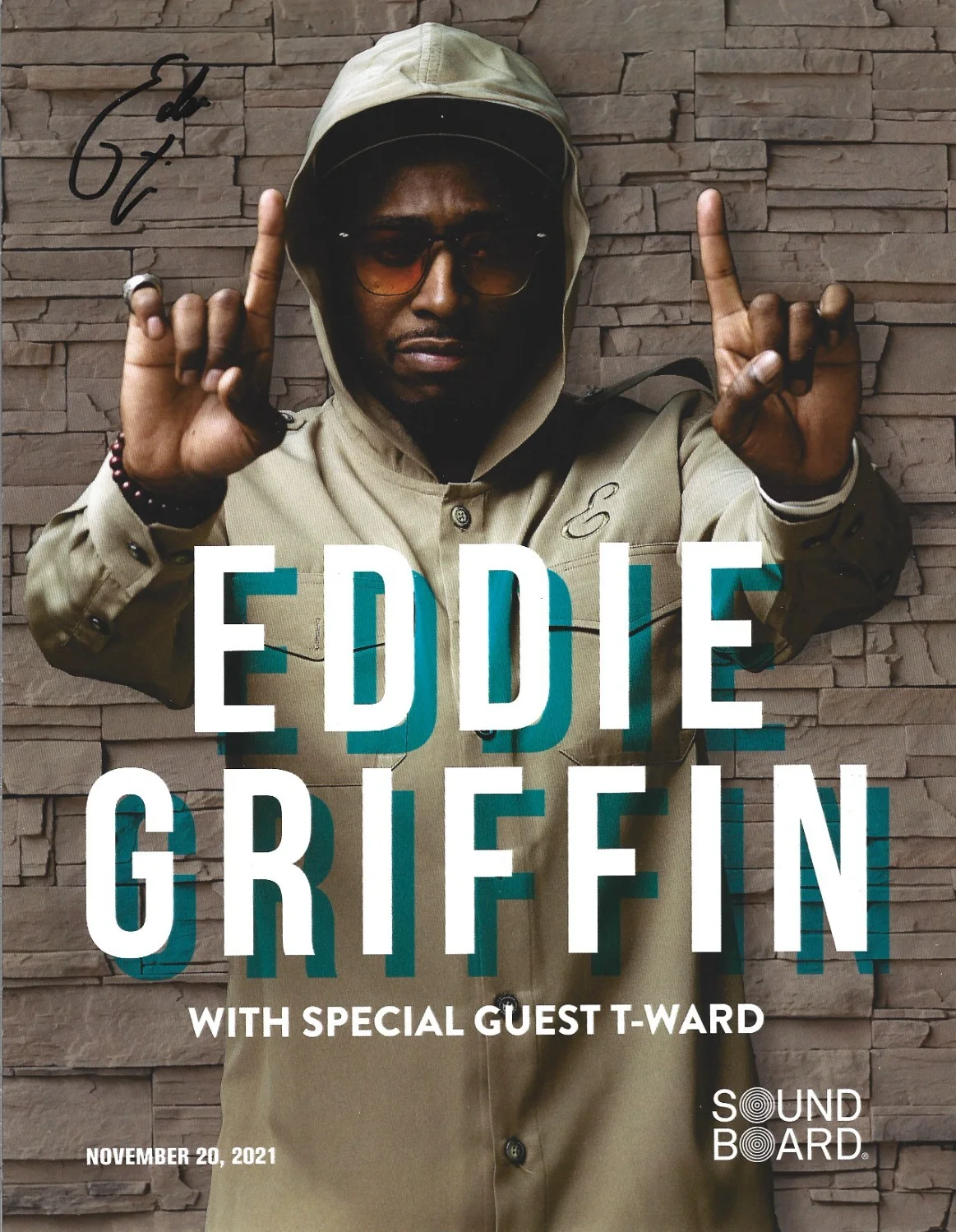 Eddie Griffin — Eddie Griffin comedian SIGNED 8.5x11 Comedy Show Promo Photo #3 COA Autograph