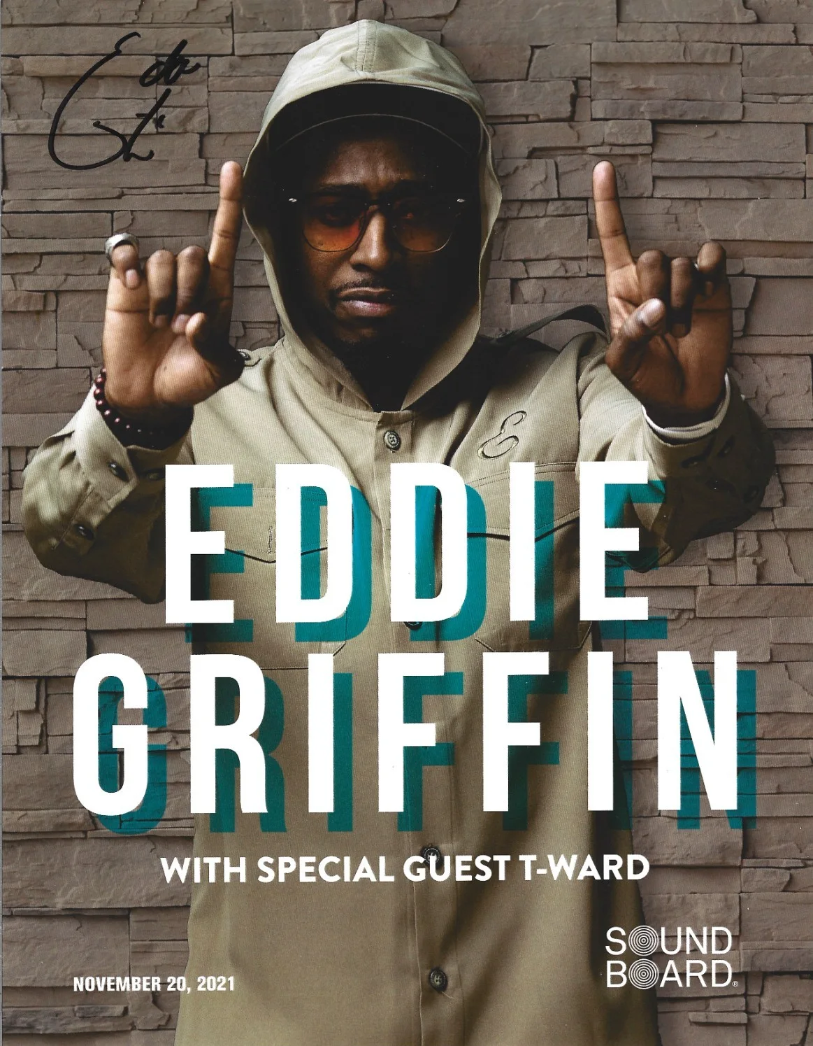 Eddie Griffin — Eddie Griffin comedian SIGNED 8.5x11 Comedy Show Promo Photo #2 COA Autograph