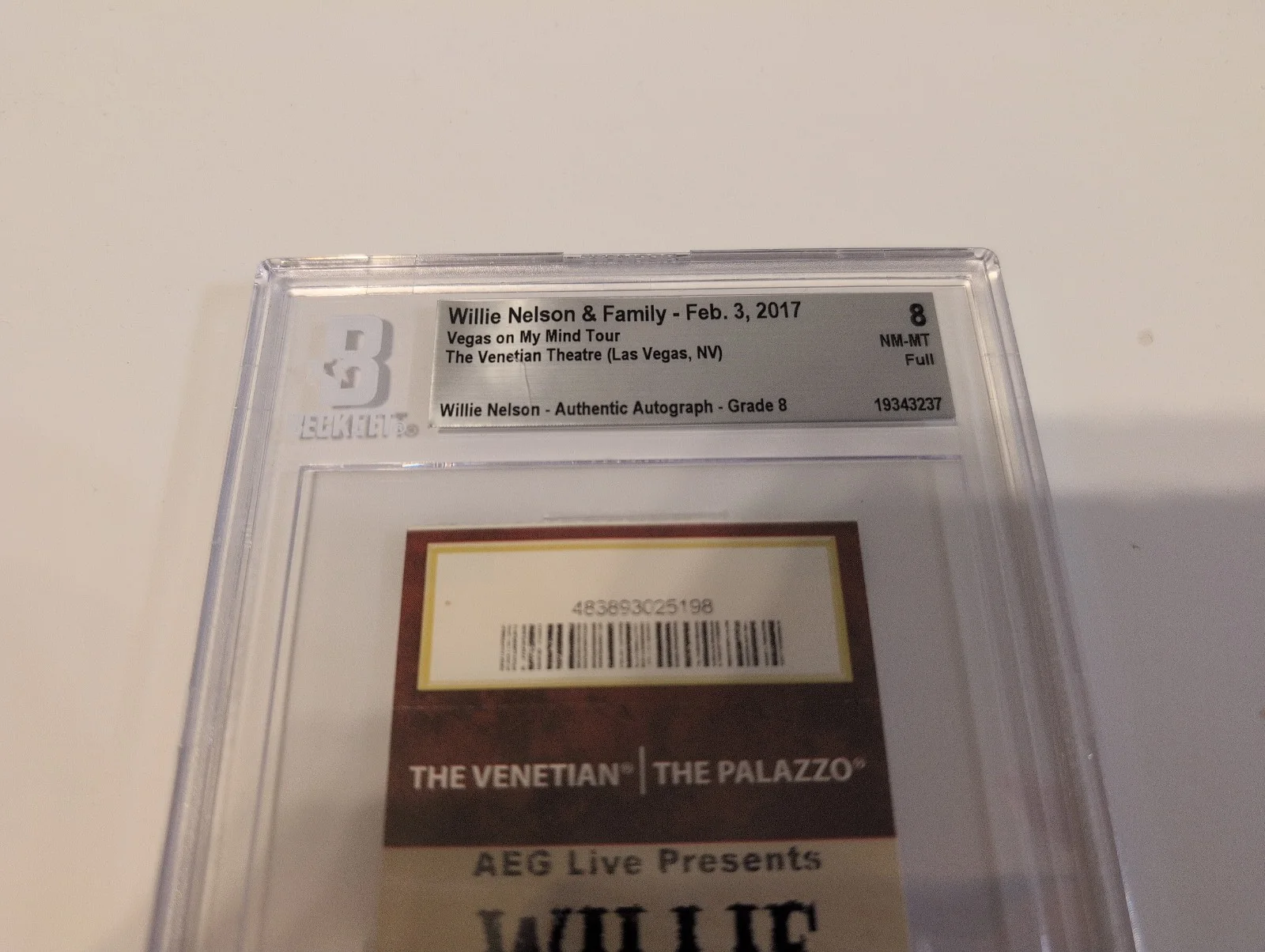Willie Nelson Beckett Authenticated Autographed Ticket + Pre-Show Backstage Pass, image 4