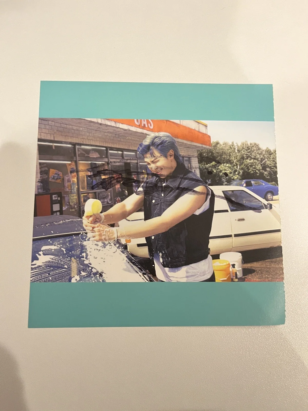 BTS RAP MONSTER Fan Sign Event 🧨 BTS: K-Pop Rare Autographed Hand Signed CARD, image 3
