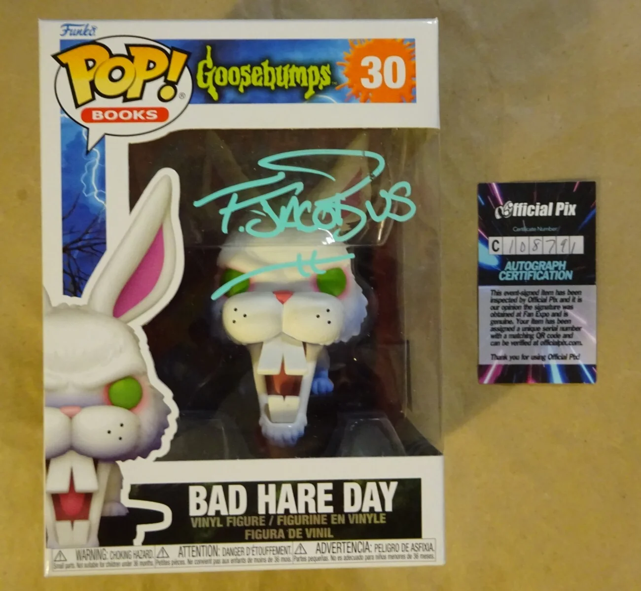 Tim Jacobus — Signed Tim Jacobus Bad Hare Day Autographed Goosebumps Funko Pop Official Pix