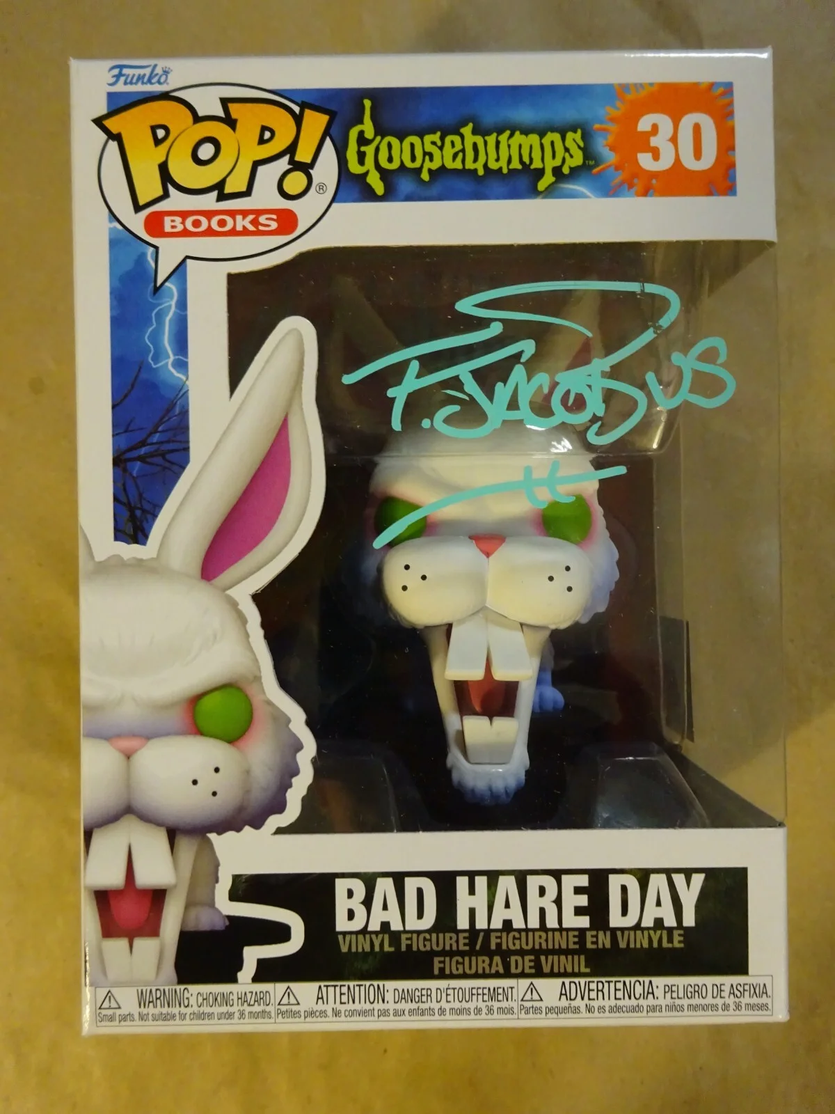 Tim Jacobus — Signed Tim Jacobus Bad Hare Day Autographed Goosebumps Funko Pop Official Pix, изображение 2
