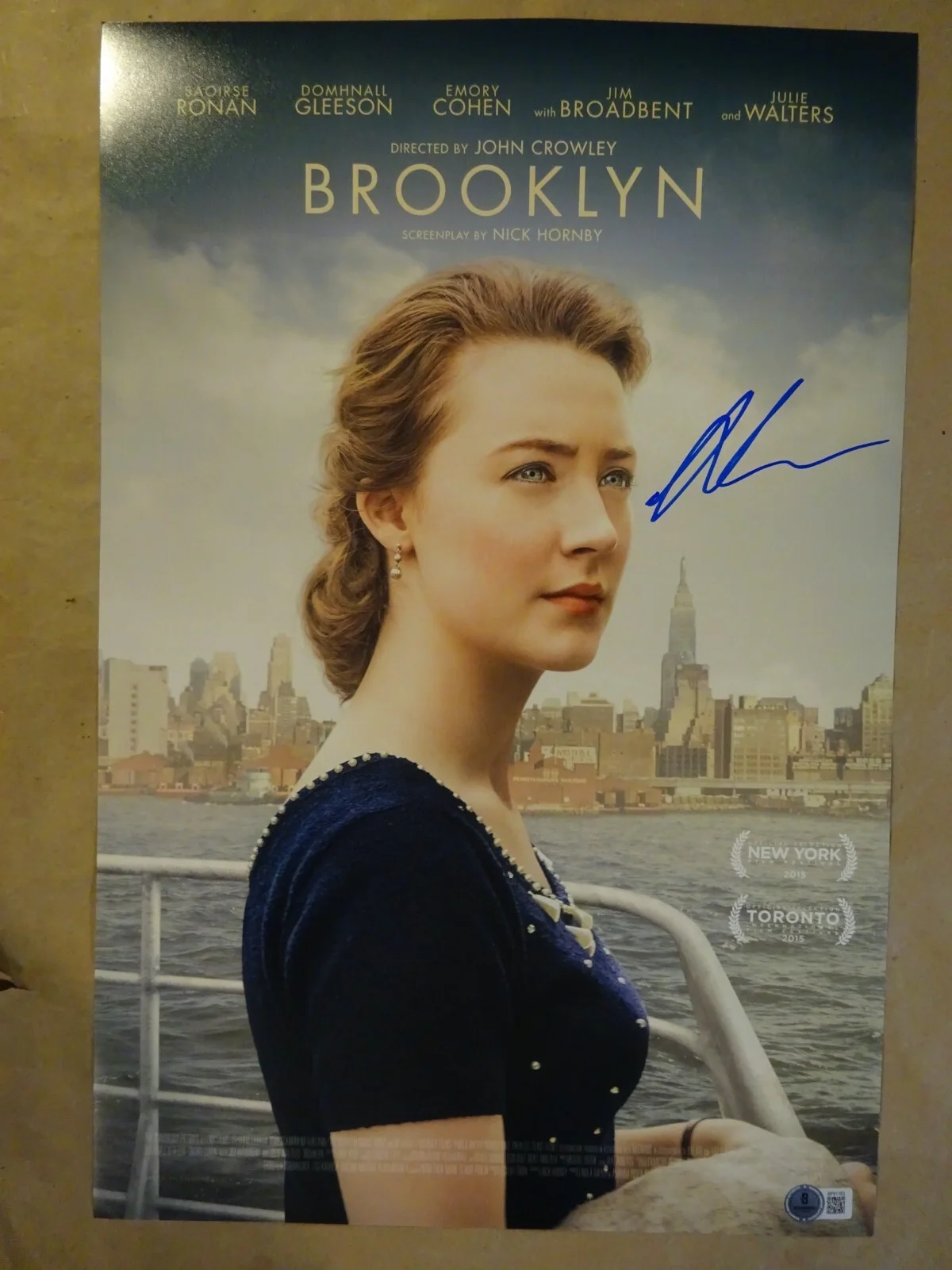 Saoirse Ronan — Signed Saoirse Ronan Autographed Brooklyn 12"x18" Photo BAS COA