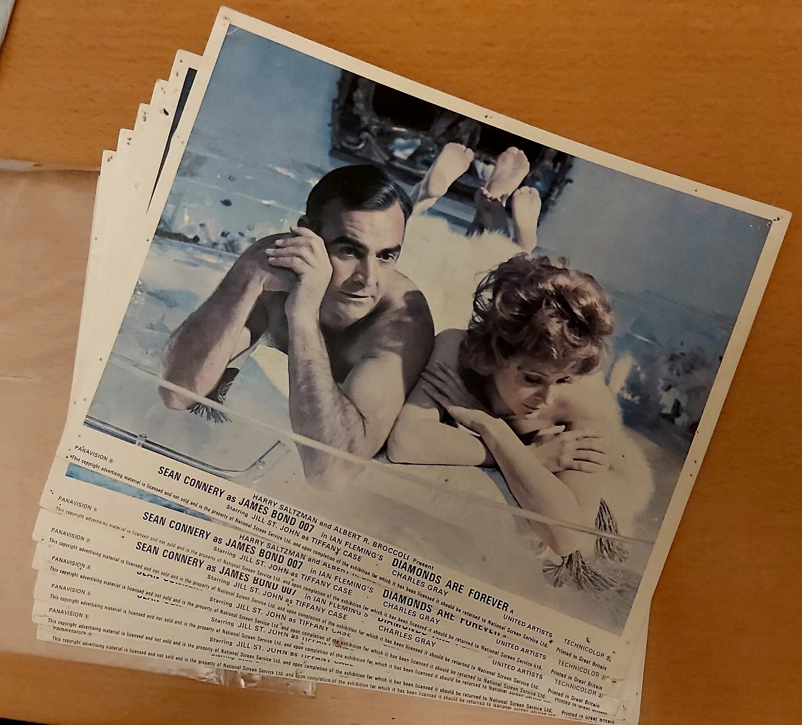 DIAMONDS ARE FOREVER 1971 JAMES BOND FOH ORIGINAL LOBBY CARD SET OF 8 10 X 8, изображение 2