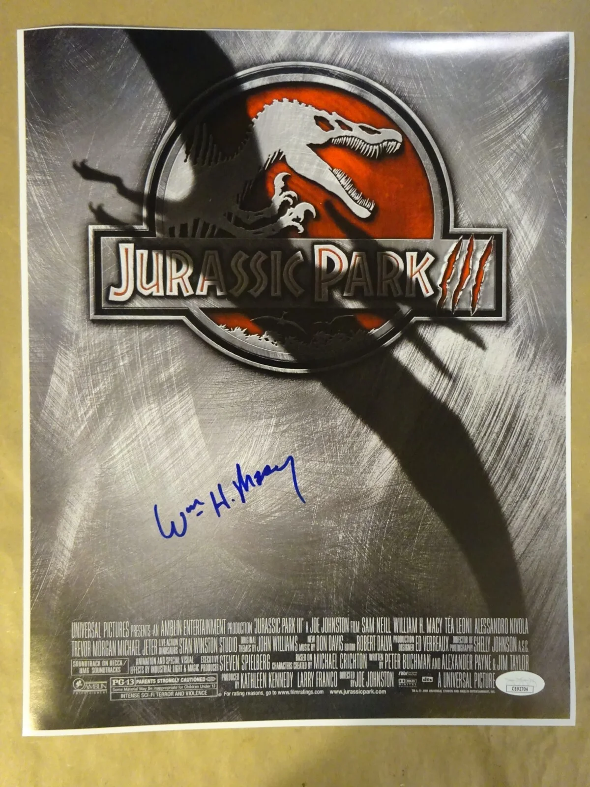 William H Macy — Signed William H Macy Autographed 11"x14" Photo Jurassic Park III JSA COA, image 2