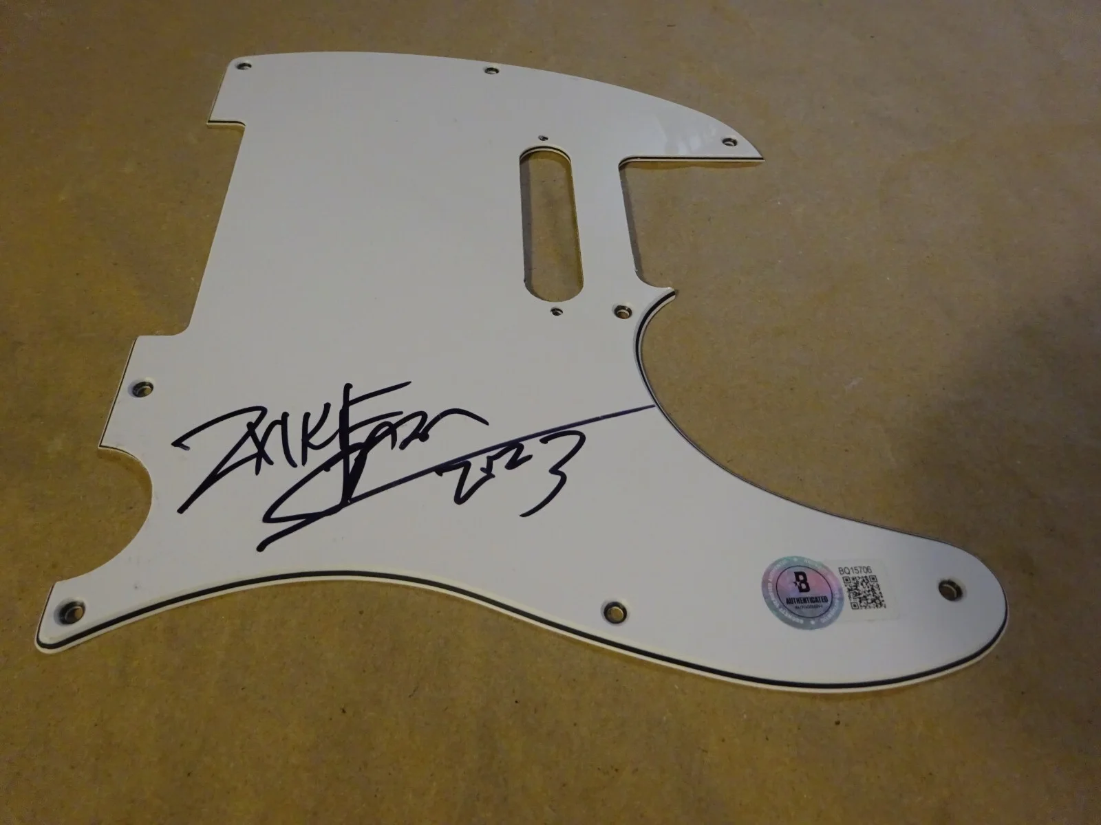 Signed Jason Newsted Autographed Metallica Guitar Pick Guard Beckett BAS COA, image 2