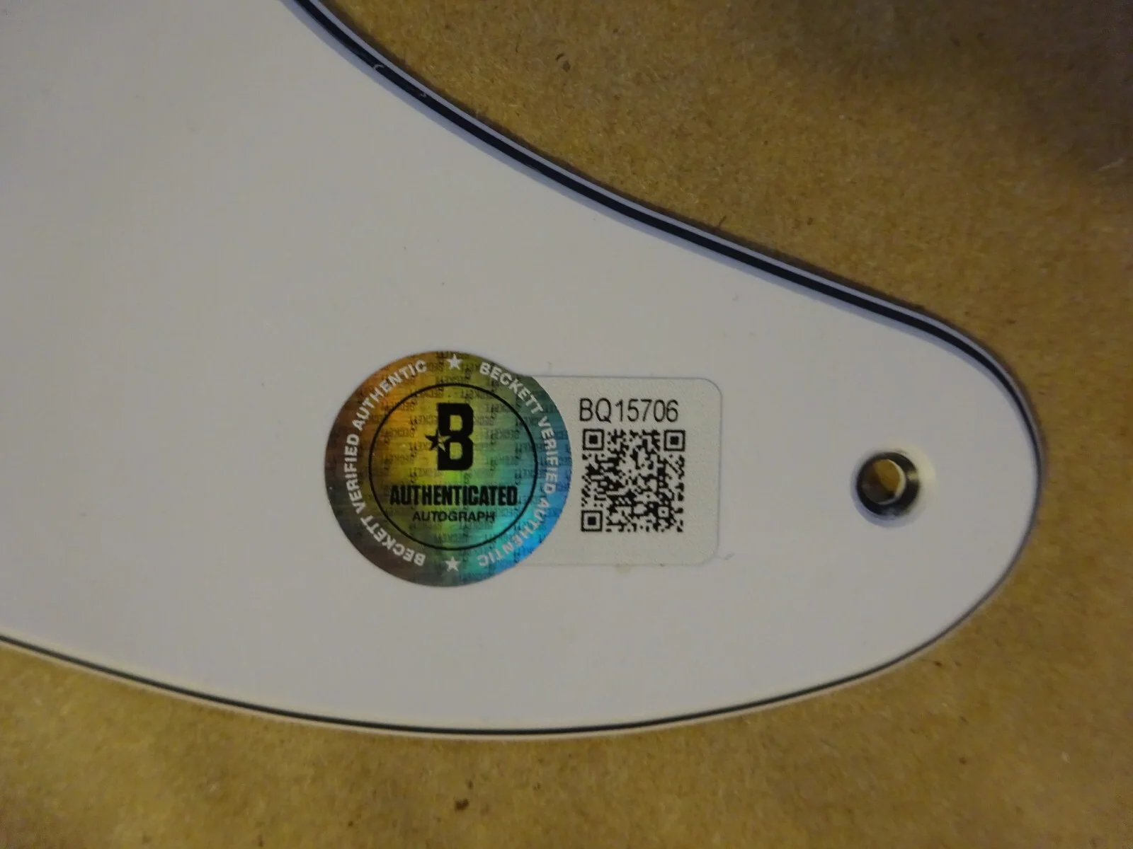 Signed Jason Newsted Autographed Metallica Guitar Pick Guard Beckett BAS COA, image 4