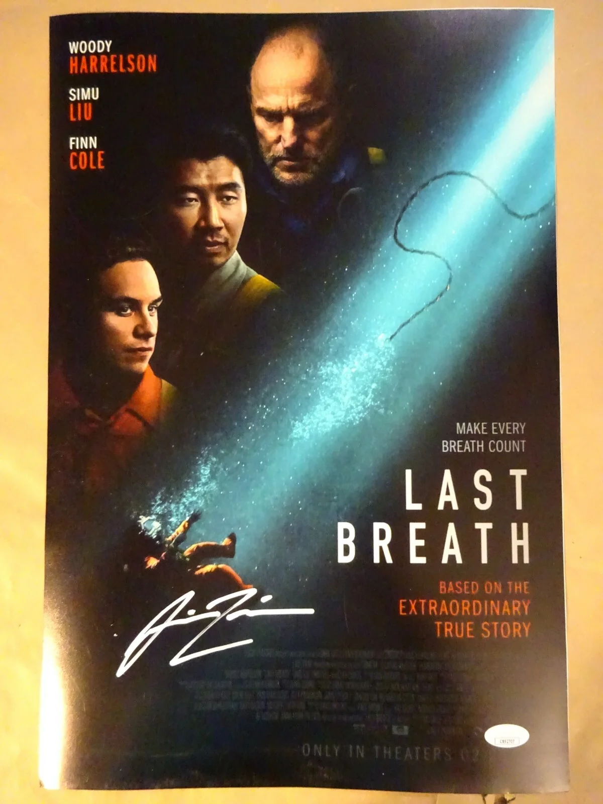 Simu Liu — Signed Simu Liu Autographed Last Breath 12"x18" Photo JSA COA, image 2