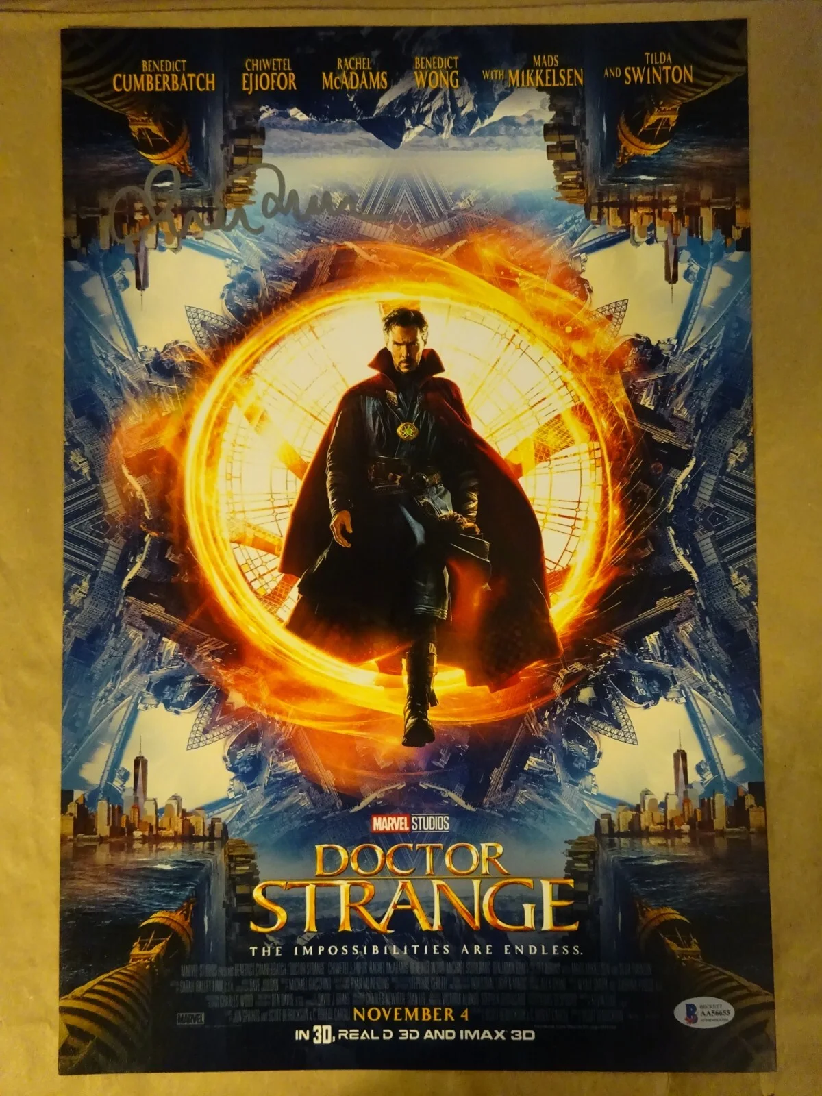 Tilda Swinton — Signed Tilda Swinton Autographed Doctor Strange 12"x18" Photo Beckett BAS COA, изображение 2