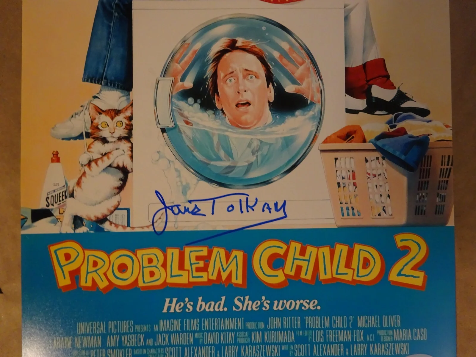 James Tolkan — Signed James Tolkan Autographed 11"x17" Problem Child 2 Photo Beckett BAS COA, изображение 4
