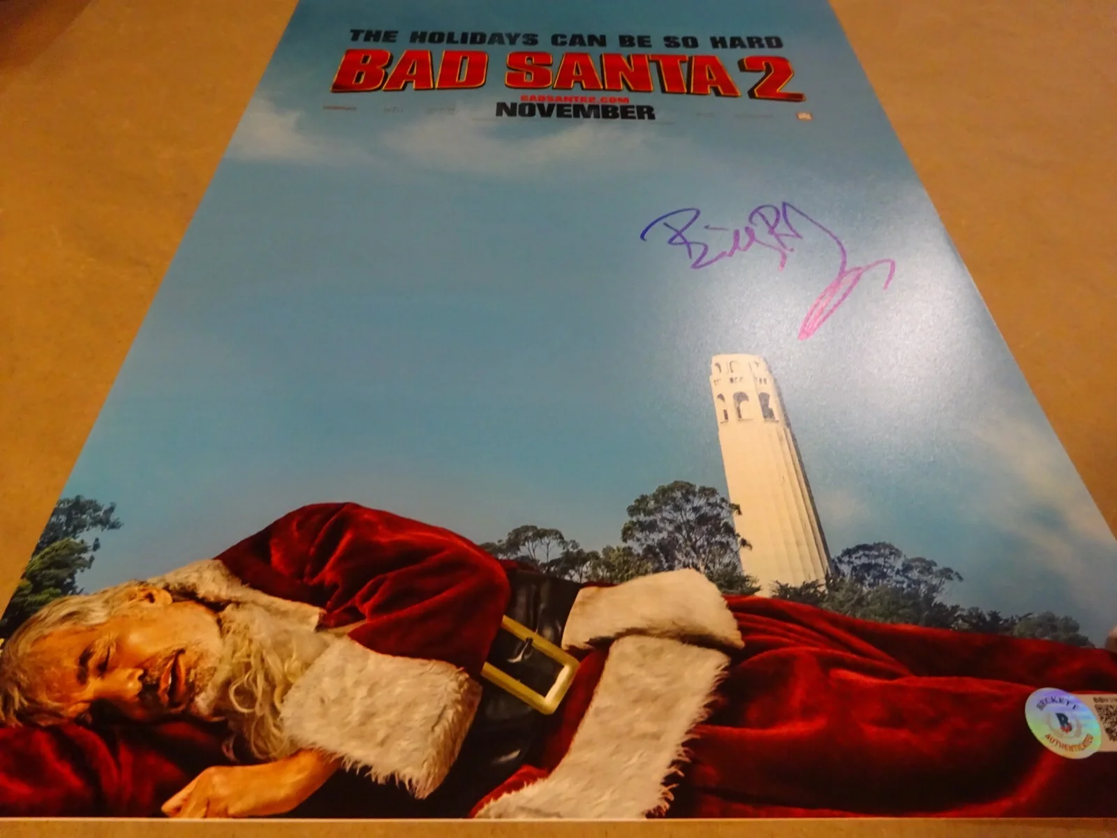 Billy Bob Thornton — Signed Billy Bob Thornton Autographed 11"x17" Bad Santa 2 Photo Beckett BAS COA, изображение 3