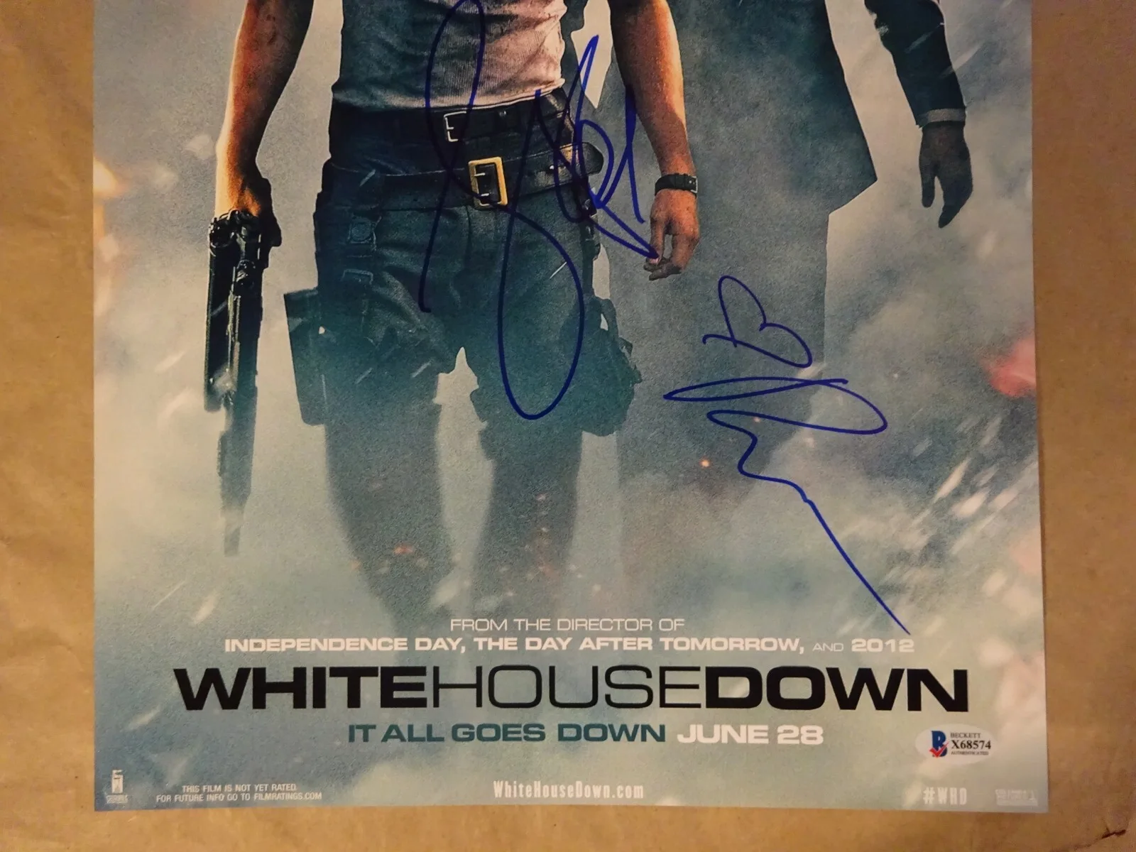 Jamie Foxx, Rachelle Lefevre — Signed White House Down 12x18 Photo Autographed by Jamie Foxx & Lefevre BAS COA, изображение 4
