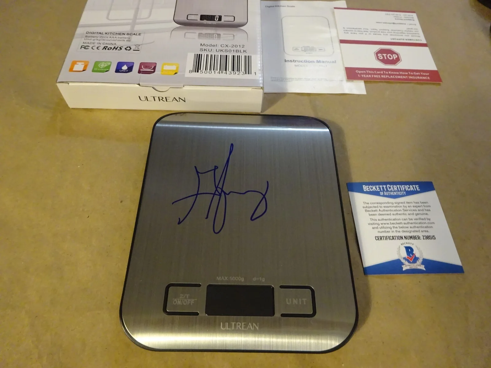 George Jung — Autographed George Jung Signed Digital Scale - Blow - Beckett BAS COA & Proof, image 2