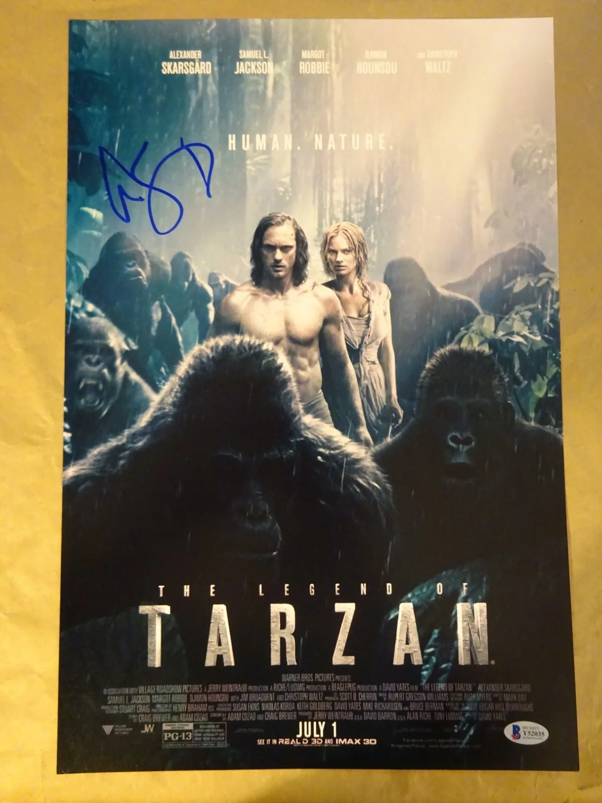 Alexander Skarsgard — Signed Alexander Skarsgard Autographed The Legend Of Tarzan 12x18 Photo BAS COA, изображение 2