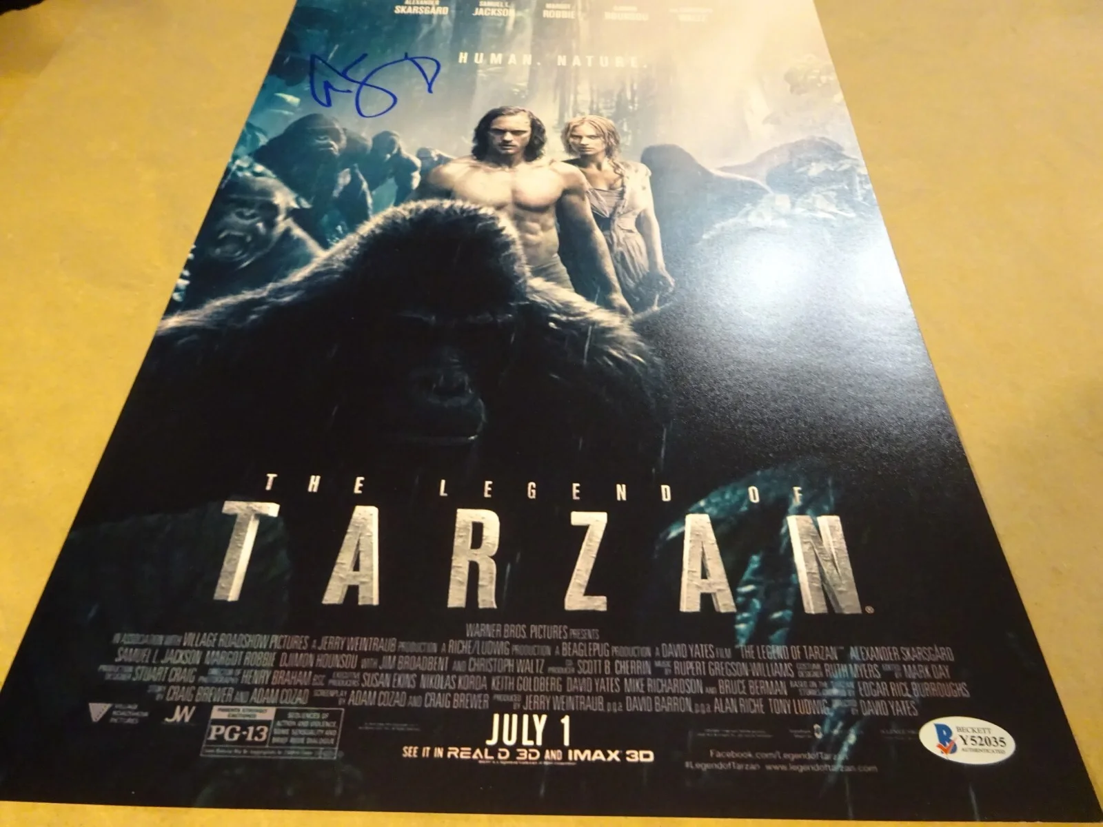 Alexander Skarsgard — Signed Alexander Skarsgard Autographed The Legend Of Tarzan 12x18 Photo BAS COA, изображение 3