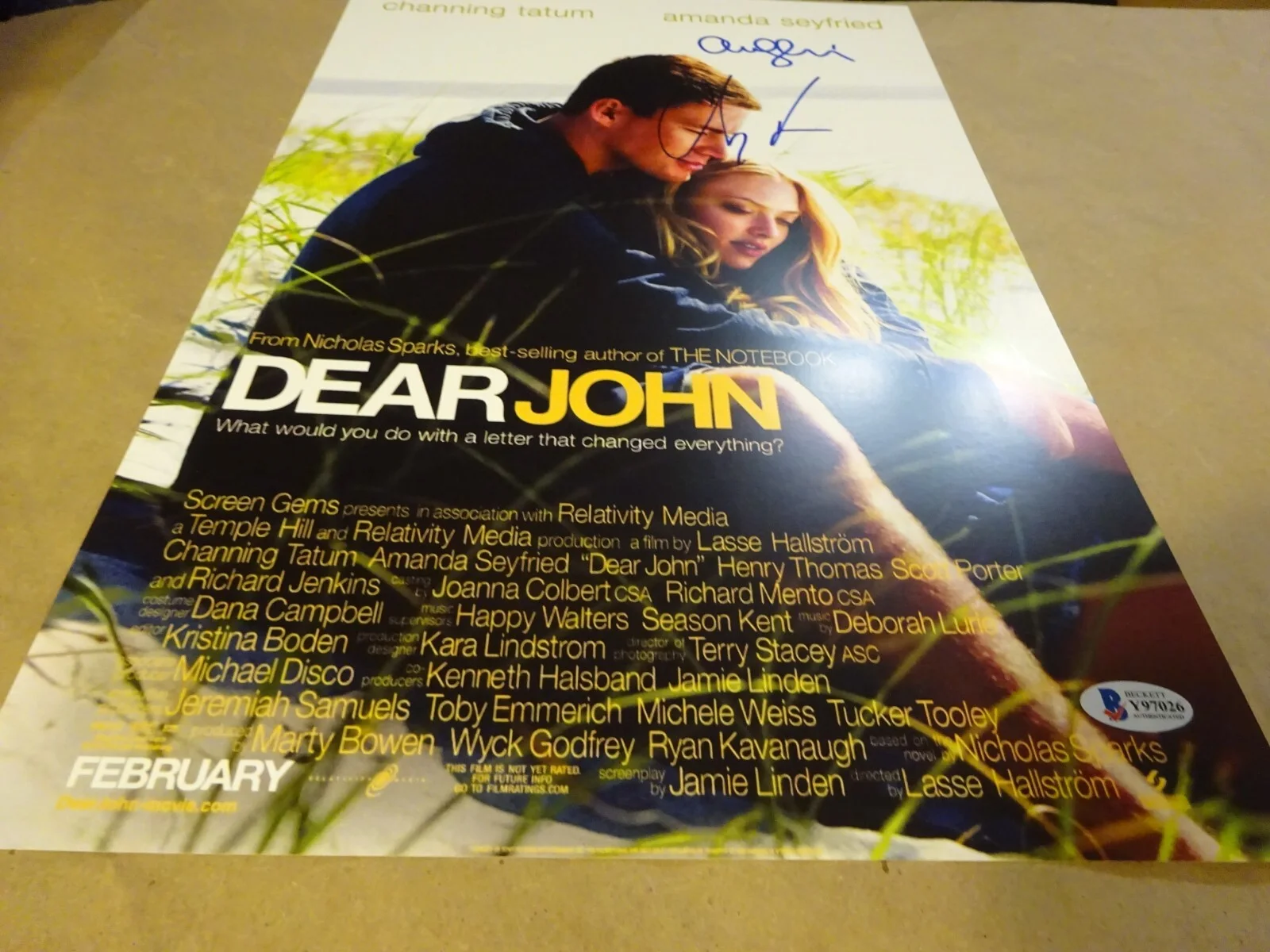 Channing Tatum, Amanda Seyfried — Signed Channing Tatum Amanda Seyfried Autographed 11x17 Dear John Photo BAS COA, изображение 3