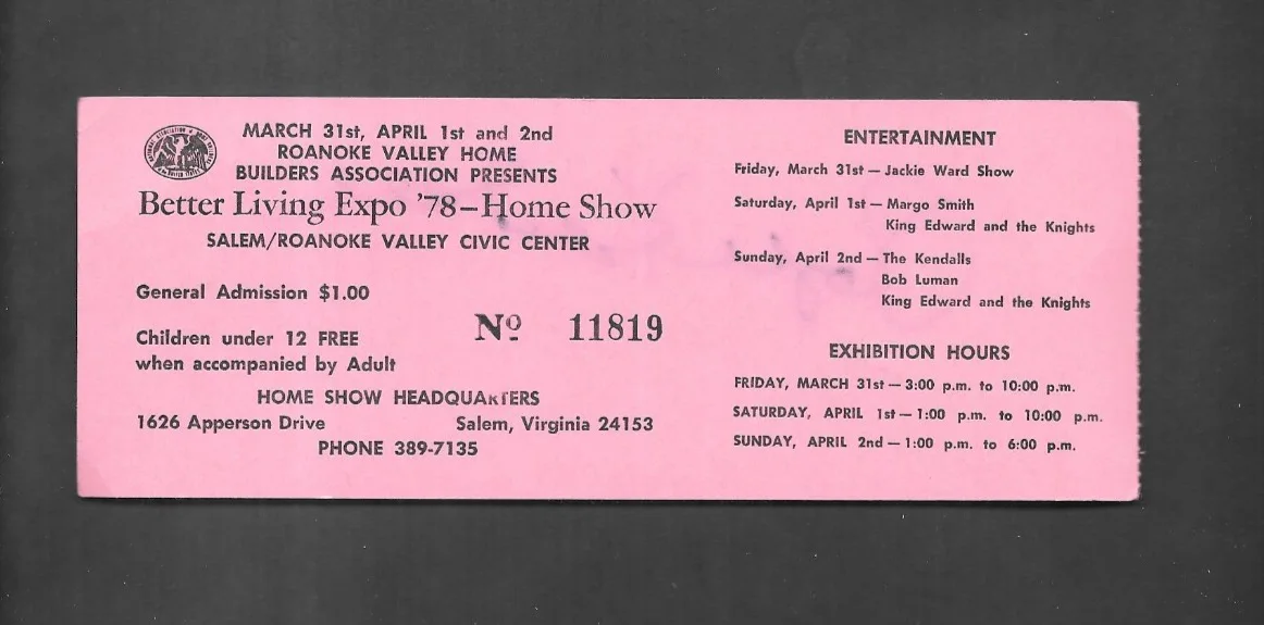 ROGER KENDALL / THE KENDALLS Signed TICKET Vintage COUNTRY MUSIC, изображение 2