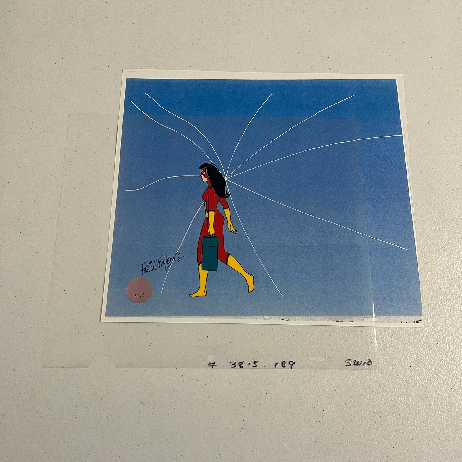 Friz Freleng — Friz Freleng Signed 1979 Spider Woman Animation Cel w/ Hologram 10x12 Marvel SW6, изображение 2