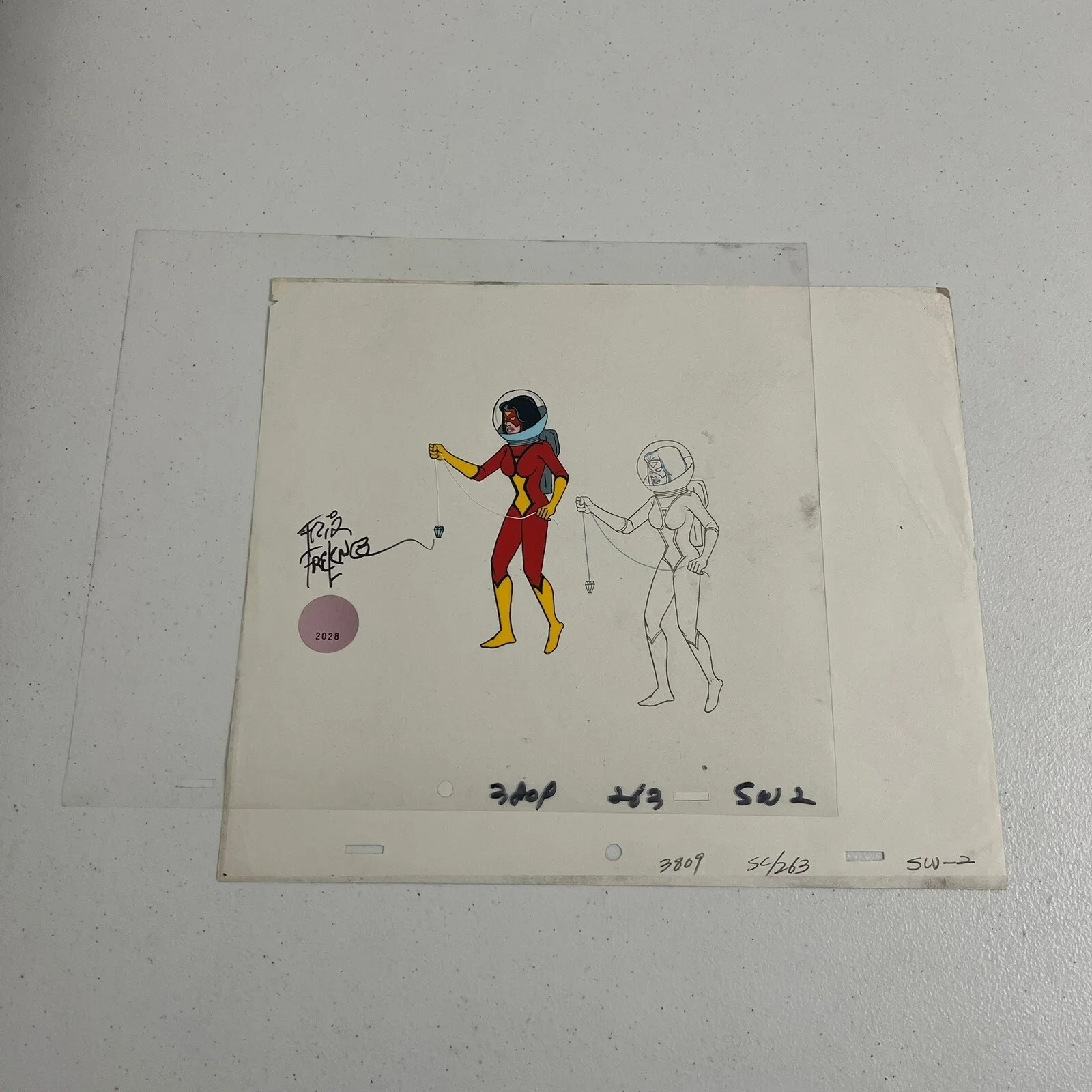 Friz Freleng — Friz Freleng Signed 1979 Spider Woman Animation Cel w/ Hologram 10x12 Marvel SW2, image 2
