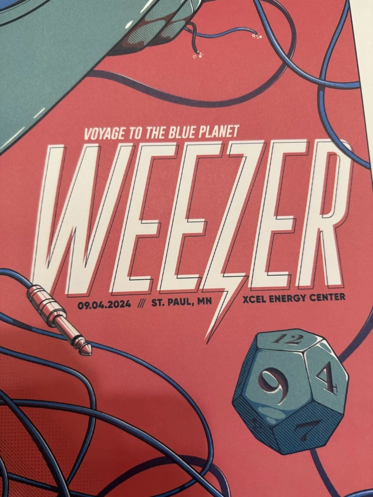 Weezer Excel Energy Center Event Poster 9/04/24 Voyage To The Blu Planet 135/300, изображение 2