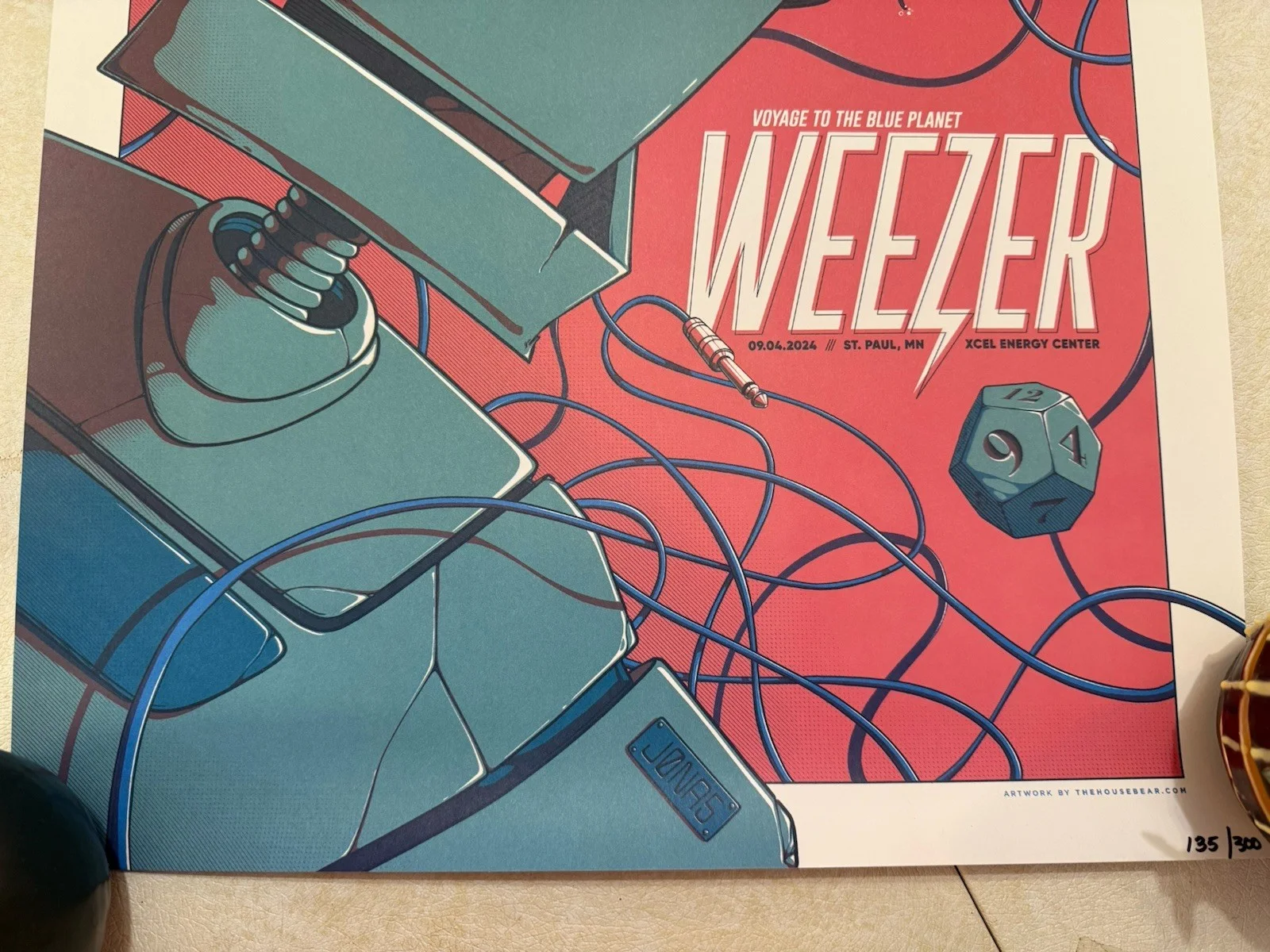 Weezer Excel Energy Center Event Poster 9/04/24 Voyage To The Blu Planet 135/300, изображение 5