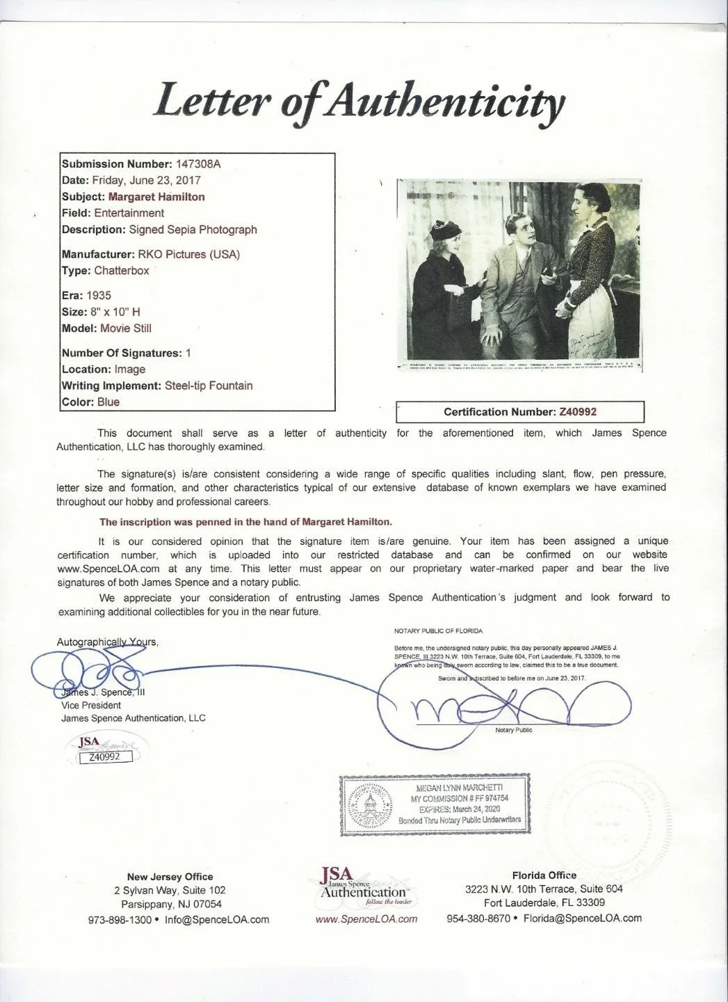 Margaret Hamilton — Margaret Hamilton Autograph Signed Photo JSA COA Chatterbox Wizard of Oz, image 4