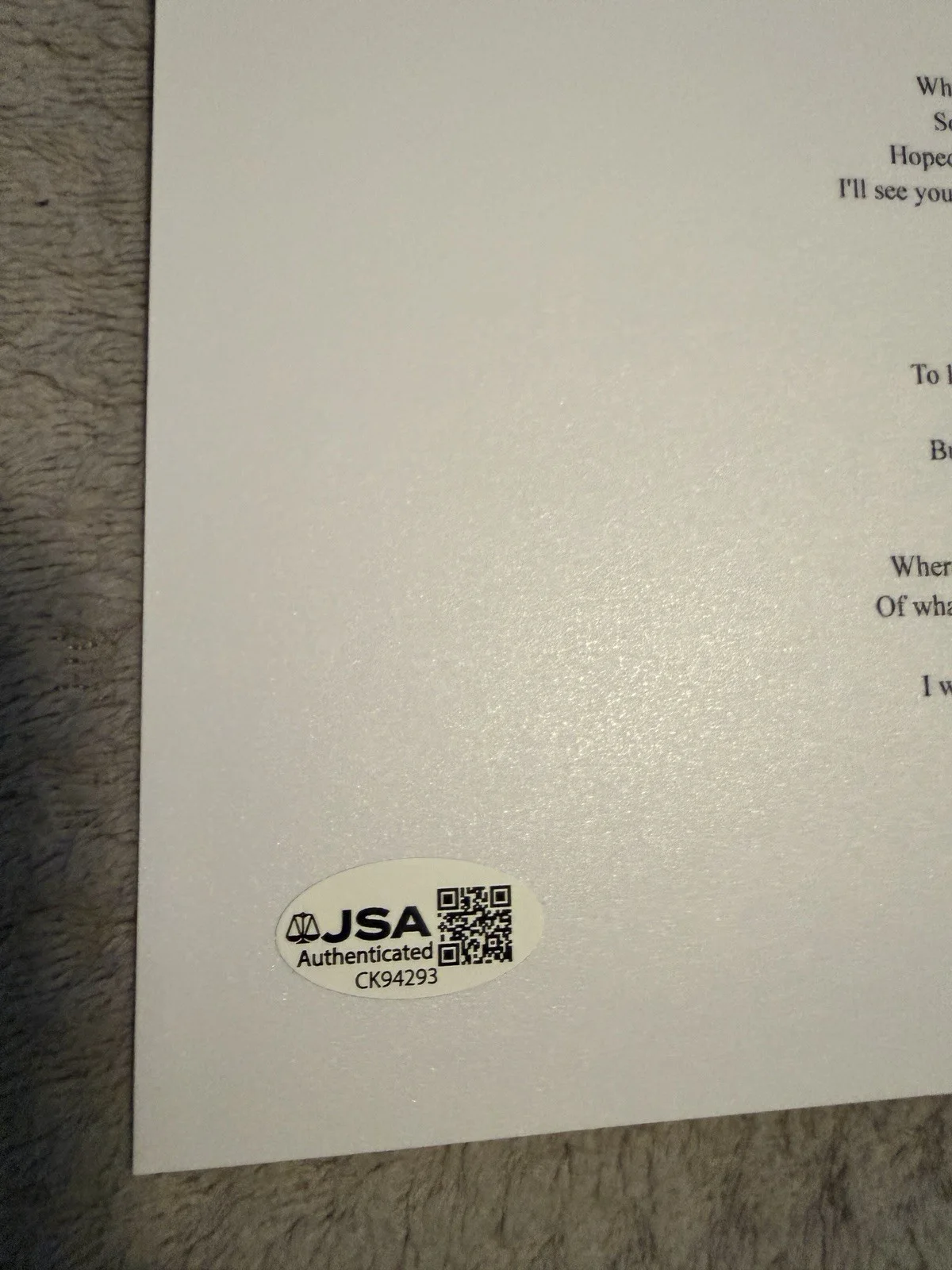 Marcus King Signed Goodbye Carolina Lyric Sheet JSA Certified, image 2