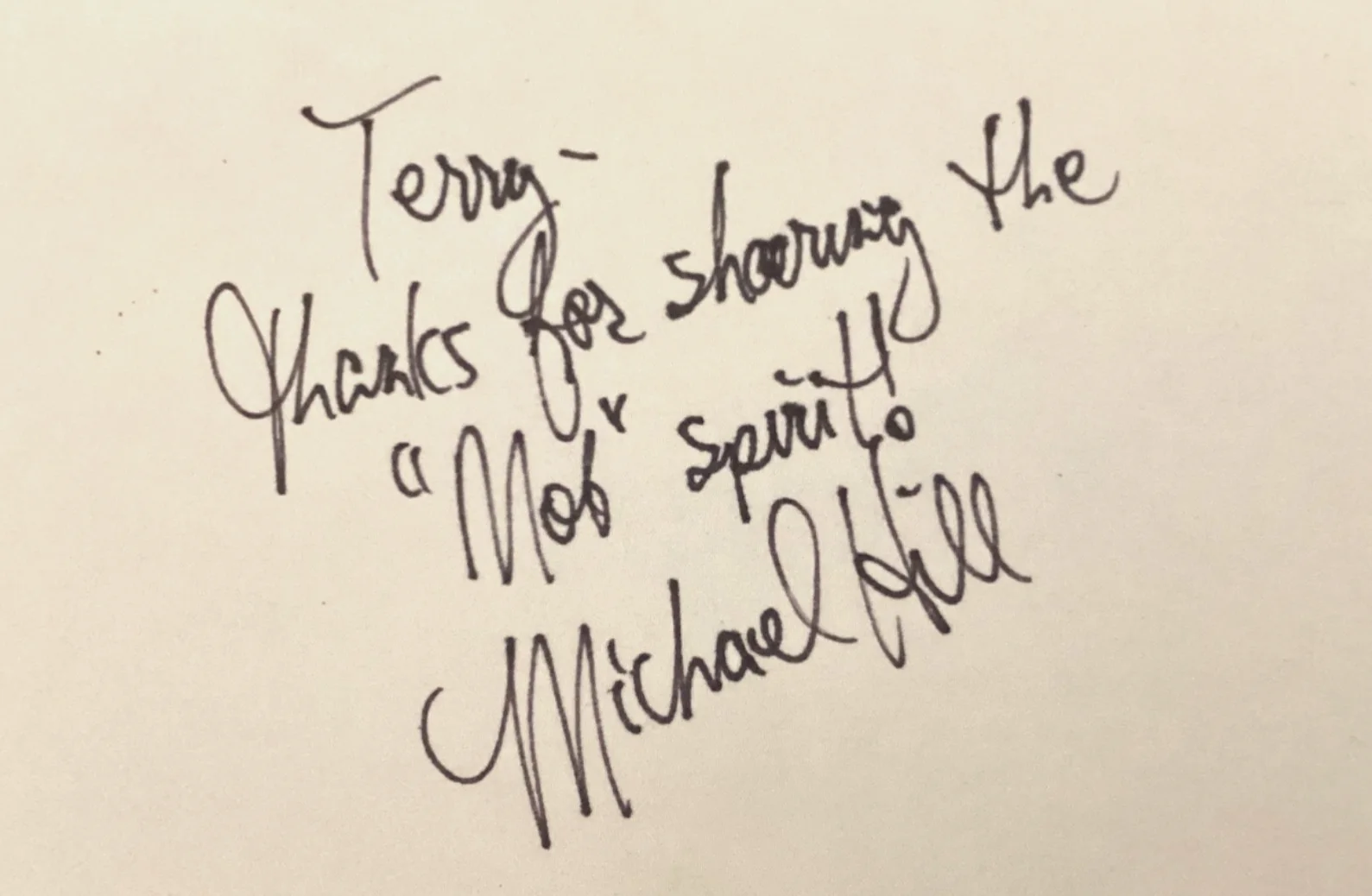 MICHAEL HILL Signed Card Autographed Blues Mob 3”x5”, image 2