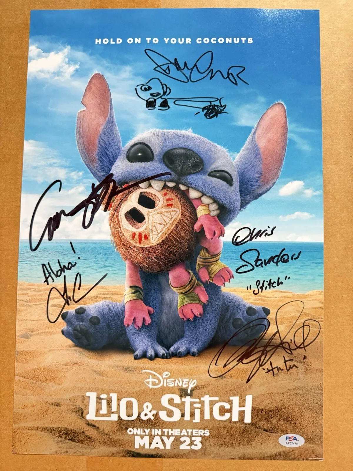 5 Signed Lilo & Stitch Dean Fleischer Camp Chris Sanders Poster Autograph PSA, изображение 2
