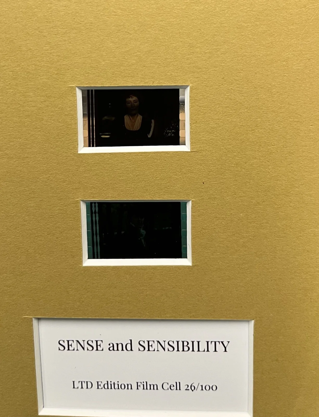 SENSE AND SENSIBILITY. 35mm Film Cell Mounted Display, image 3
